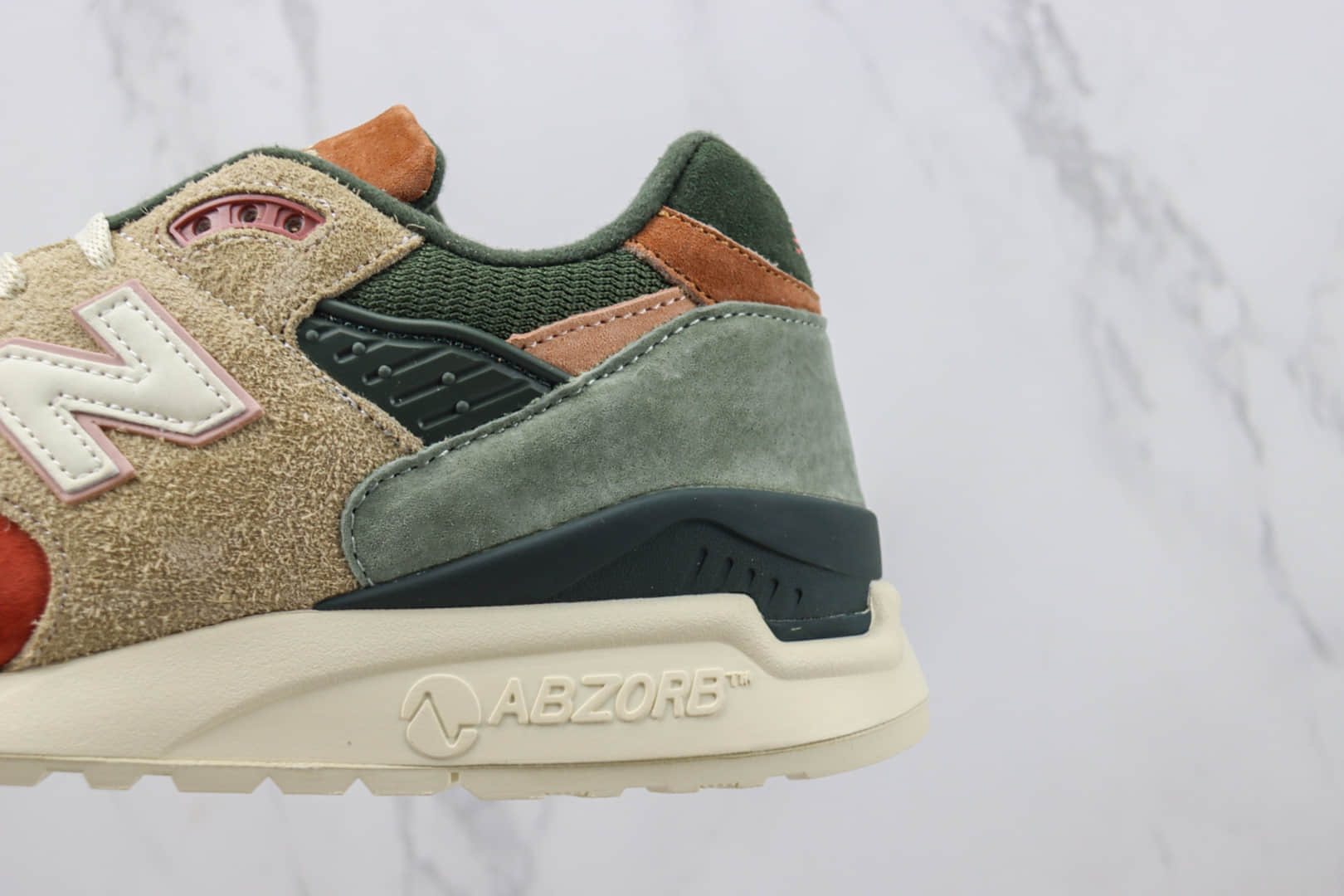 新百伦KITH x New Balance 998纯原版本NB998白红绿复古跑鞋 莆田新百伦代理 货号：U998KH1