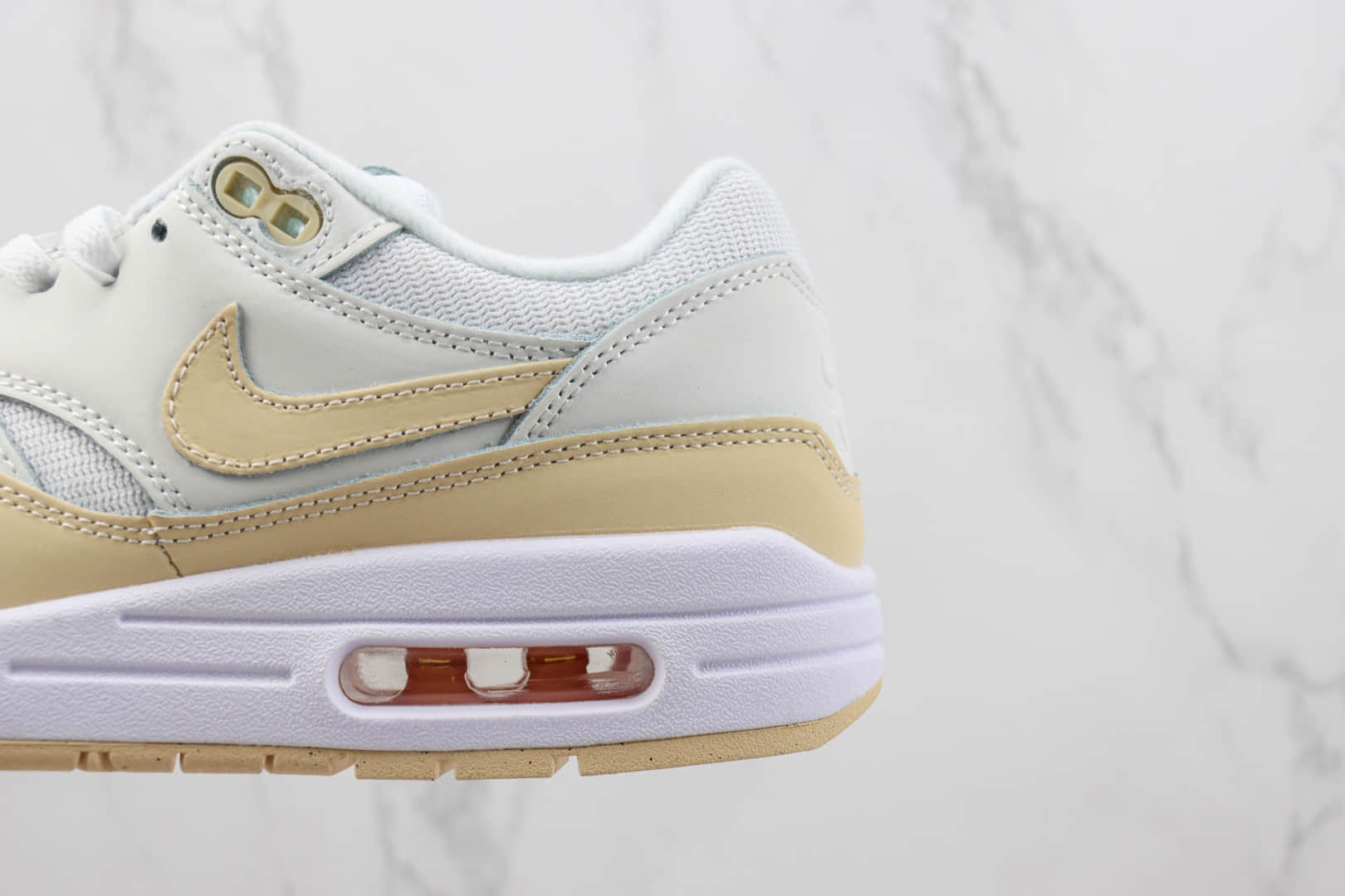 耐克Nike Air Max 1 PRM纯原版本Max1白黄色复古气垫跑鞋 莆田复刻耐克 货号：FB5060-100