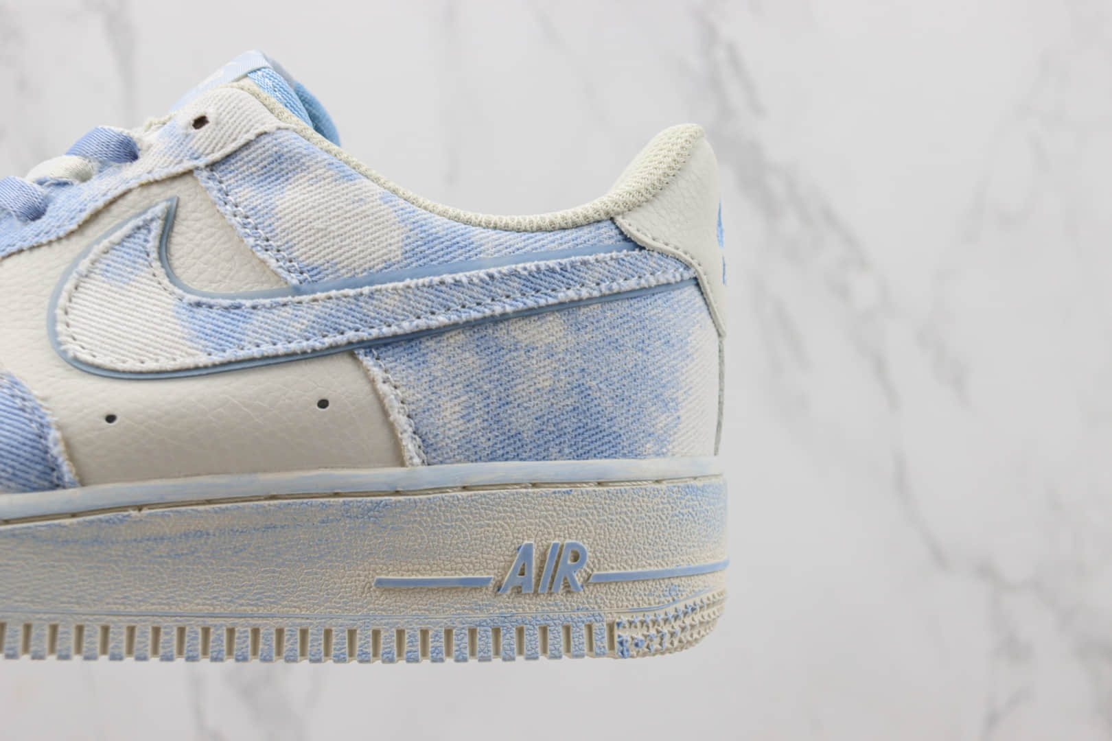 耐克Nike Air Force 1 Low纯原空军一号低帮AF1做旧牛仔蓝渐变蓝擦色板鞋 莆田耐克货源 货号:FB0607-022
