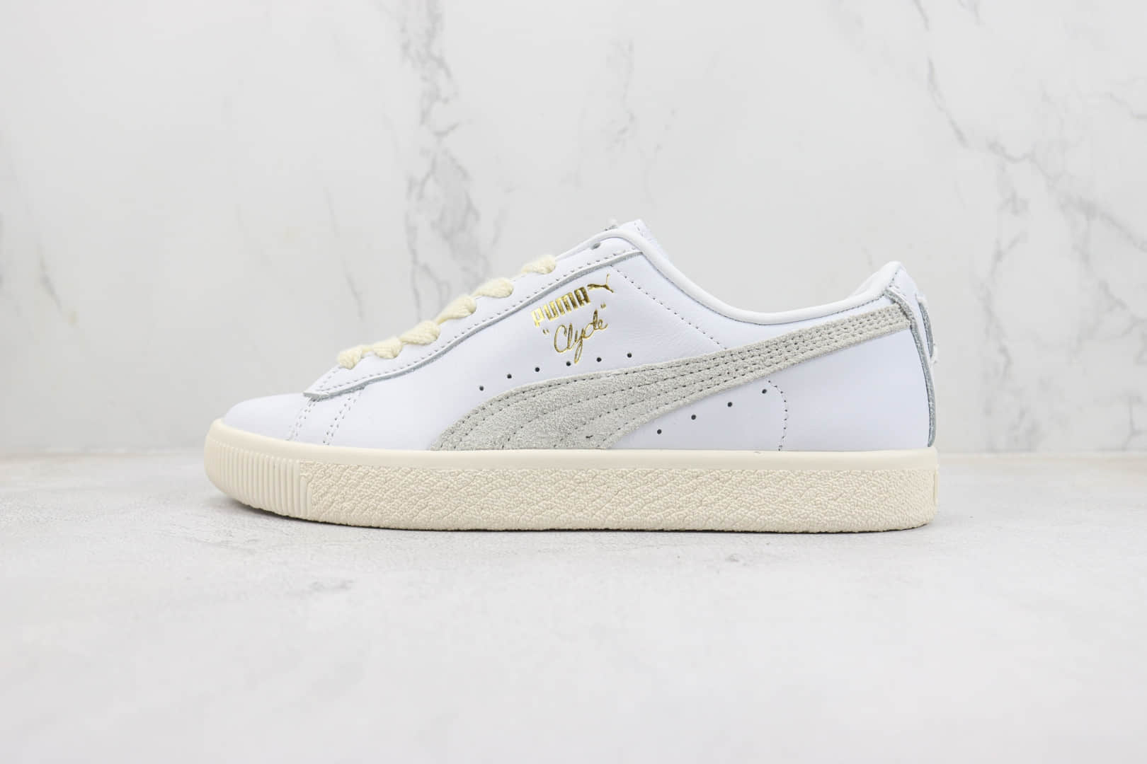 彪马NOAH xPUMA Clyde纯原版本五十周年纪念白灰色板鞋 莆田彪马货源 货号:390091-01