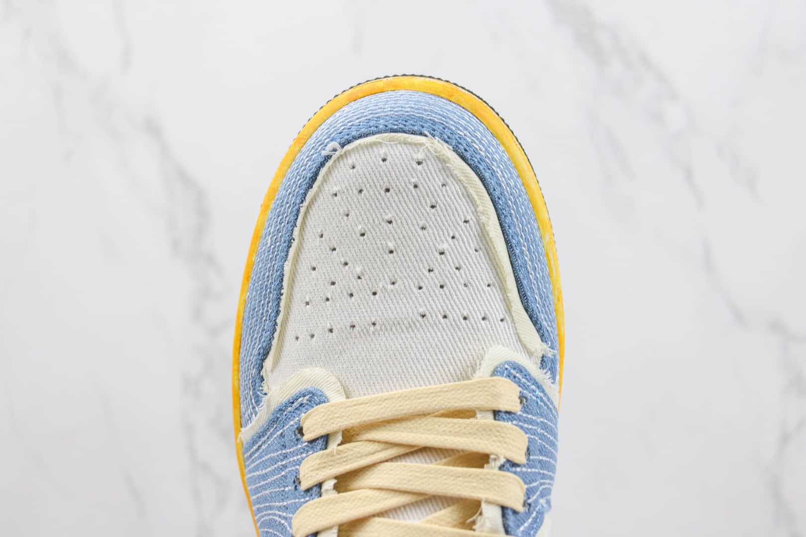 乔丹Air Jordan 1 Low纯原版本低帮AJ1丹宁牛仔刺子绣板鞋 莆田AJ货源 货号：FN7670-493