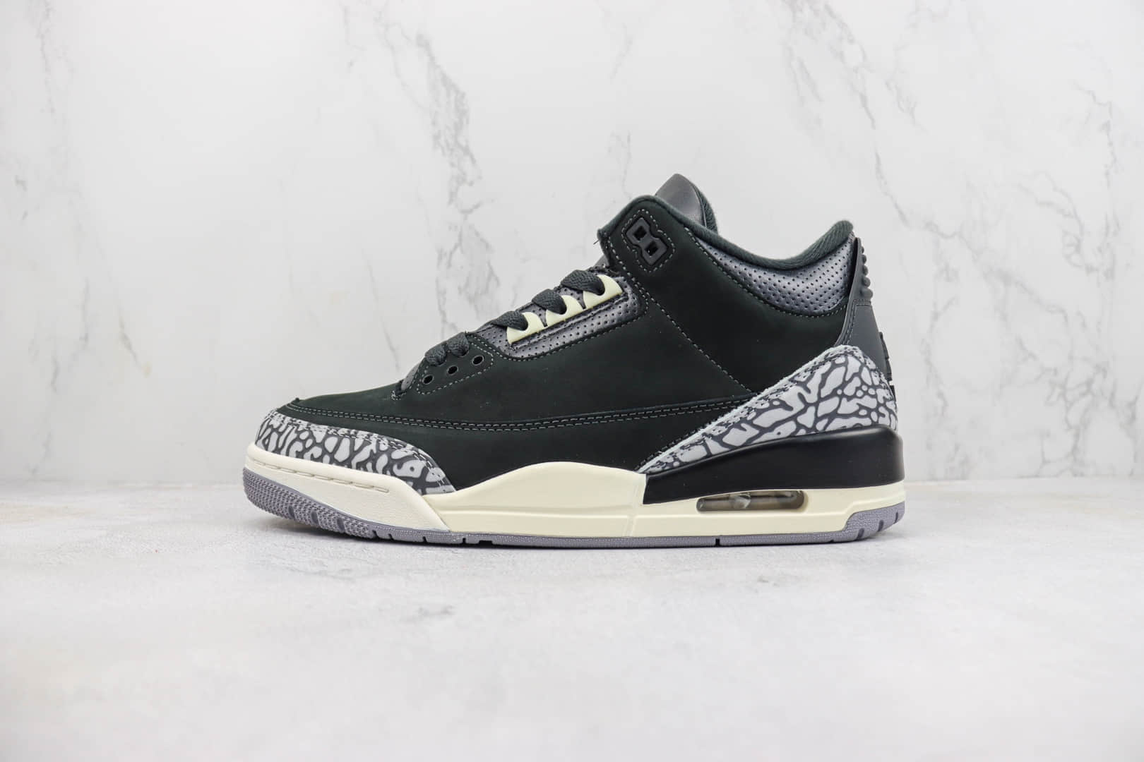 乔丹Air Jordan 3 “Off Noir”纯原版本AJ3黑水泥翻毛皮篮球鞋 莆田AJ货源 货号：CK9246-001