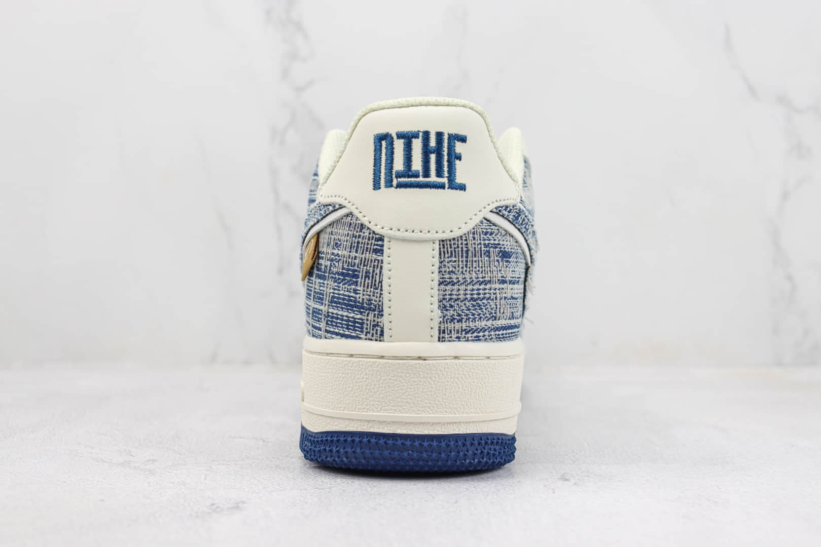 耐克Nike Air Force 1 Low纯原版本空军一号低帮AF1白蓝牛仔补丁板鞋 莆田天花板AF1系列 货号:FB0607-077