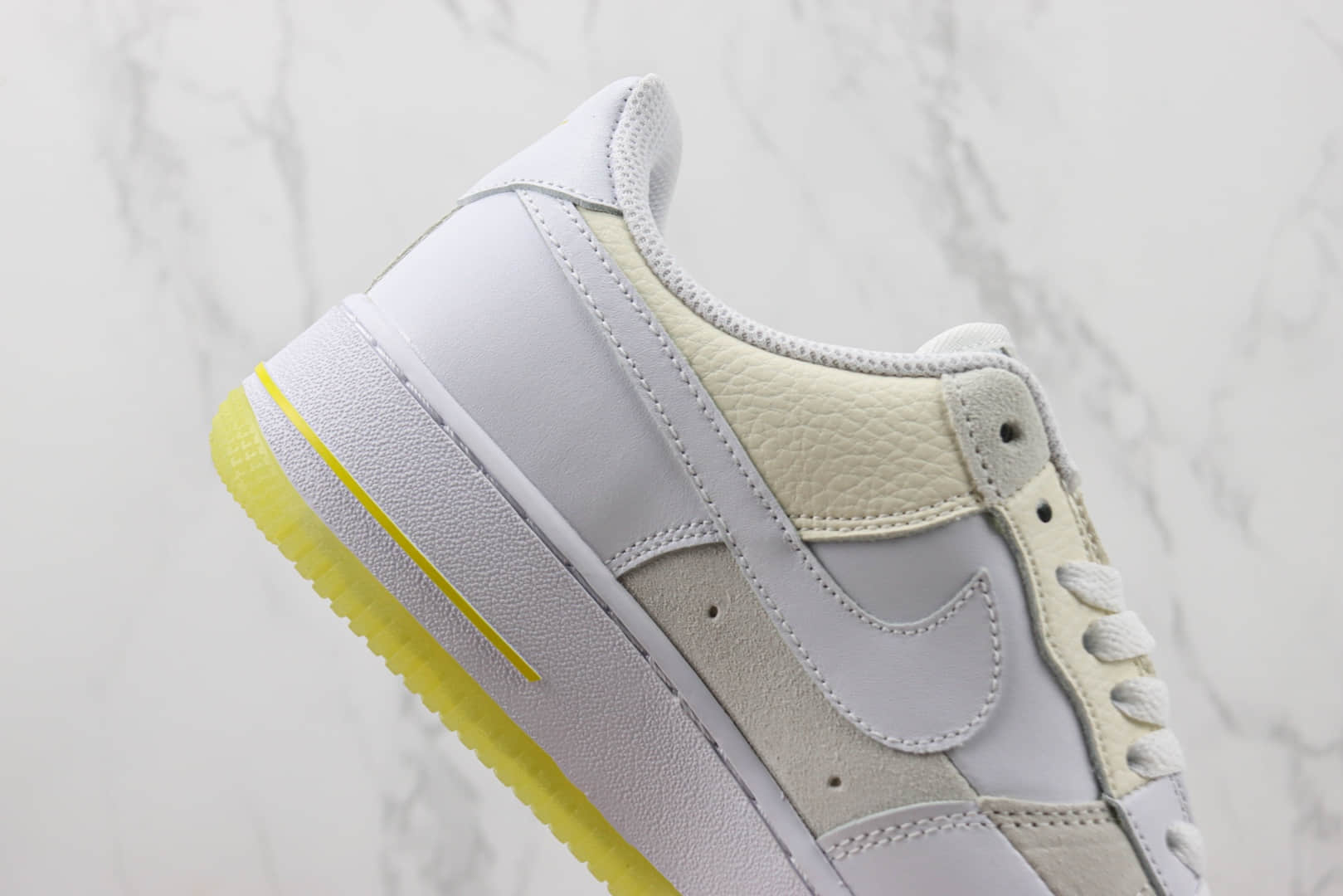 耐克Nike Air Force 1 Low纯原版本空军一号低帮奶油白黄拼接板鞋 莆田天花板AF1 货号:FQ0709-100