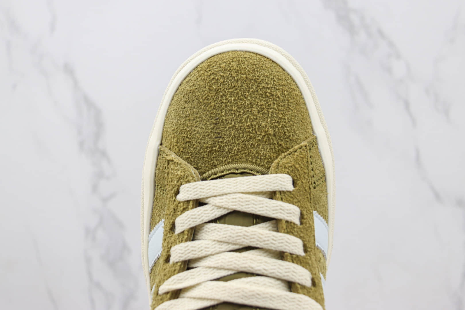 阿迪达斯Bad Bunny x adidas Campus “Olive”纯原版本坏痞兔联名苔藓绿复古增高板鞋 莆田阿迪达斯货源 货号:ID7950