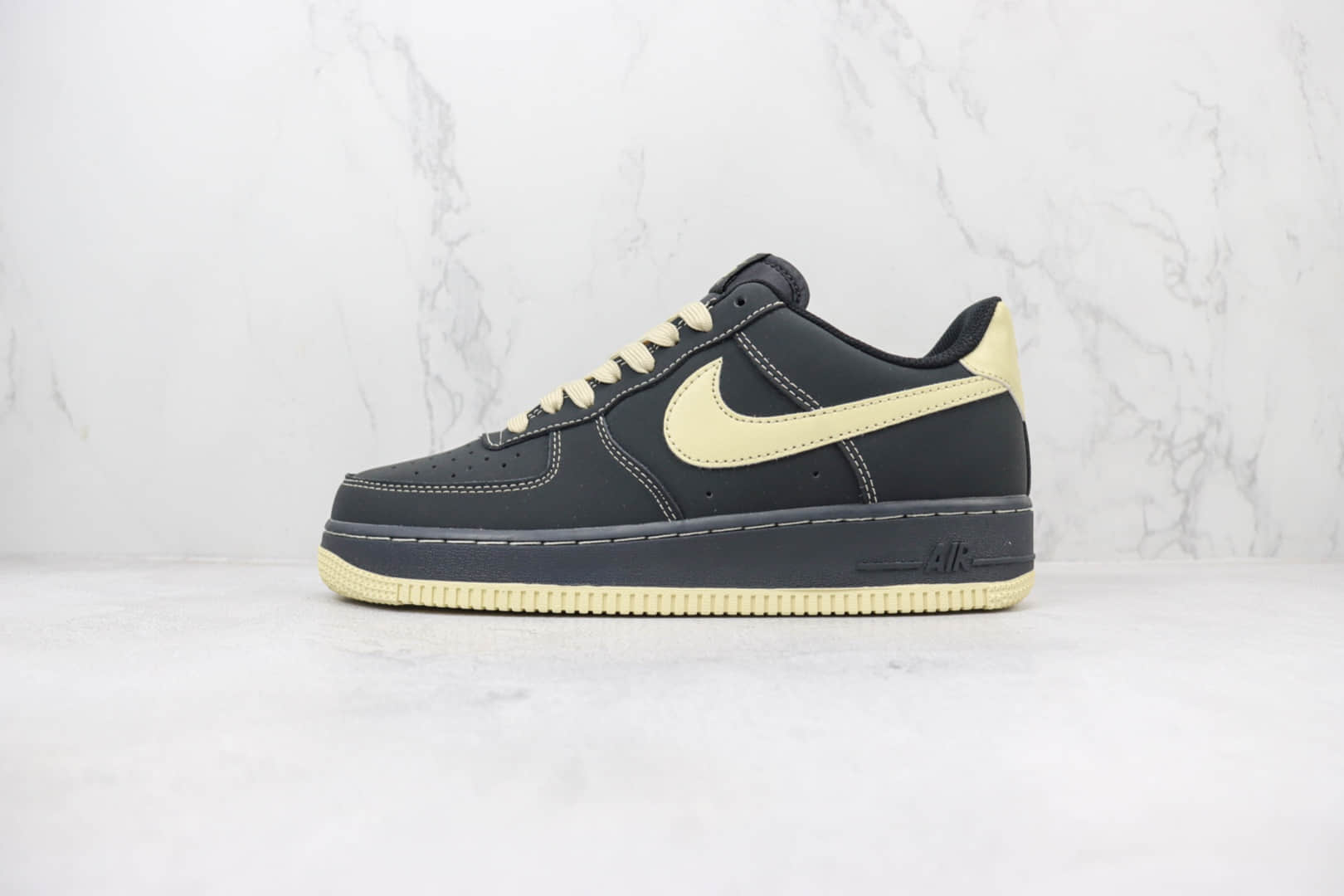 耐克Nike Air Force 1 Low纯原版本低帮空军一号AF1黑黄缝线板鞋 莆田耐克货源 货号:DH5696-227