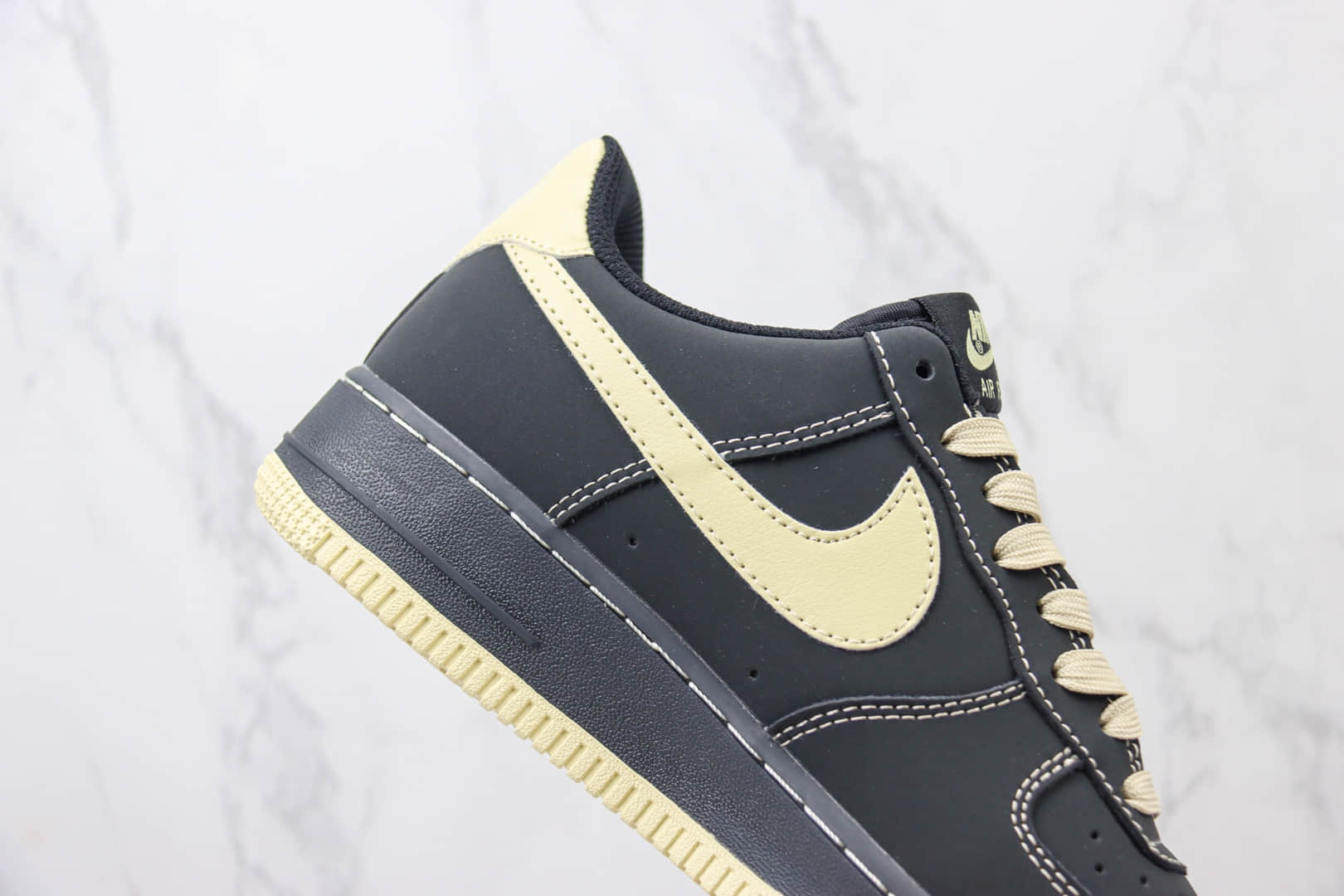 耐克Nike Air Force 1 Low纯原版本低帮空军一号AF1黑黄缝线板鞋 莆田耐克货源 货号:DH5696-227