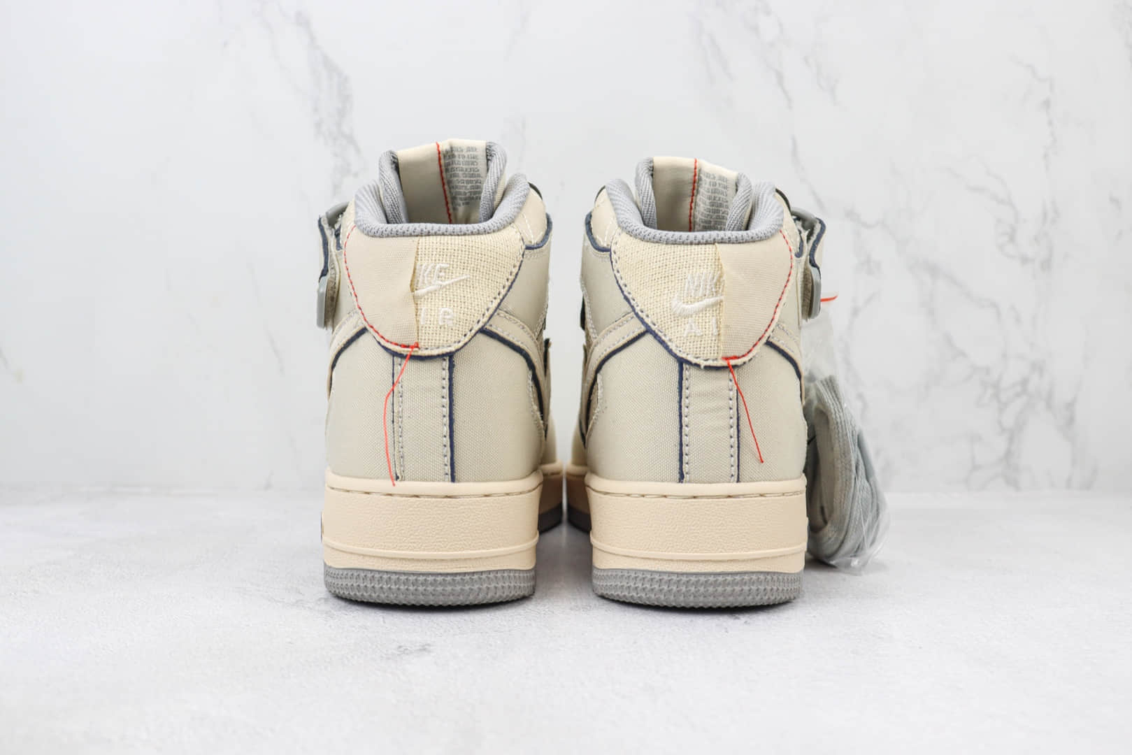 耐克Nike Air Force 1 Mid纯原版本中帮空军一号AF1浅棕星星缝线帆布板鞋 莆田耐克工厂 货号:DZ5367-219