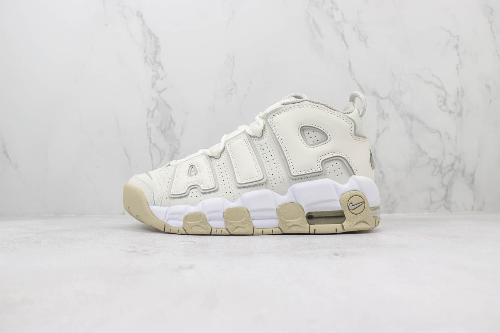 耐克Nike Air More Uptempo纯原版本皮蓬大AIR奶白复古篮球鞋 莆田耐克代理 货号:DM1023-001