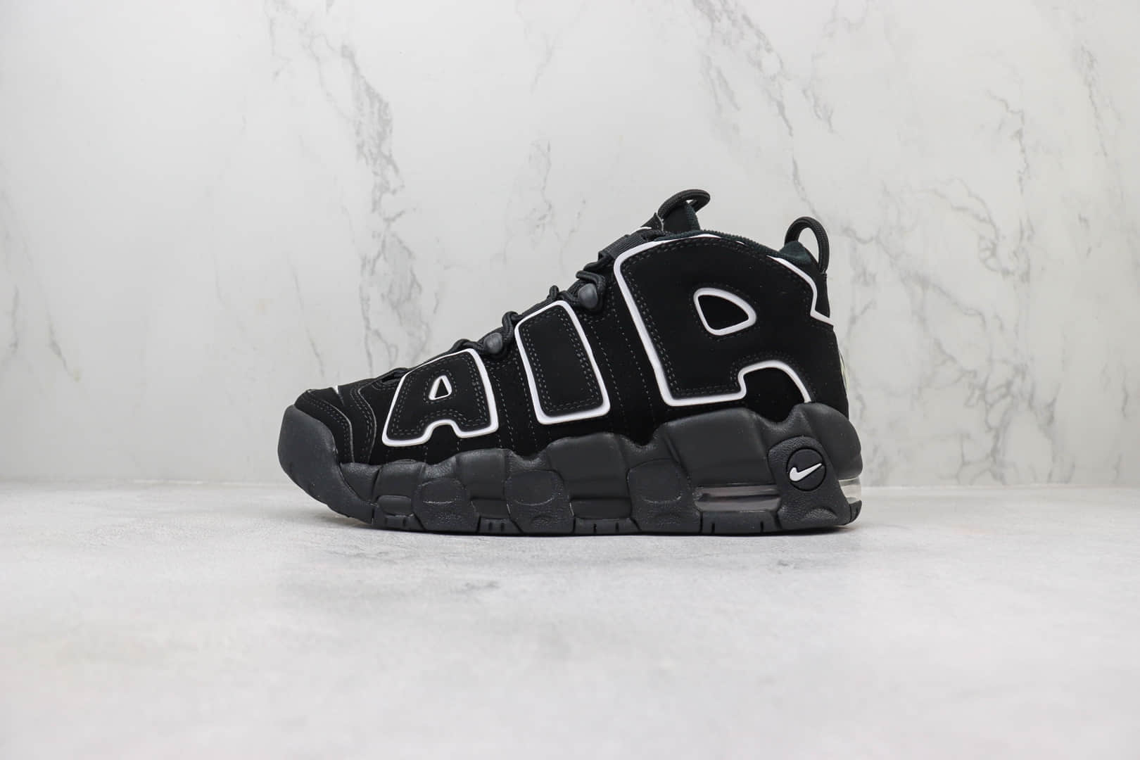 耐克Nike Air More Uptempo纯原版本皮蓬大AIR黑色复古篮球鞋 莆田耐克工厂 货号:414962-002