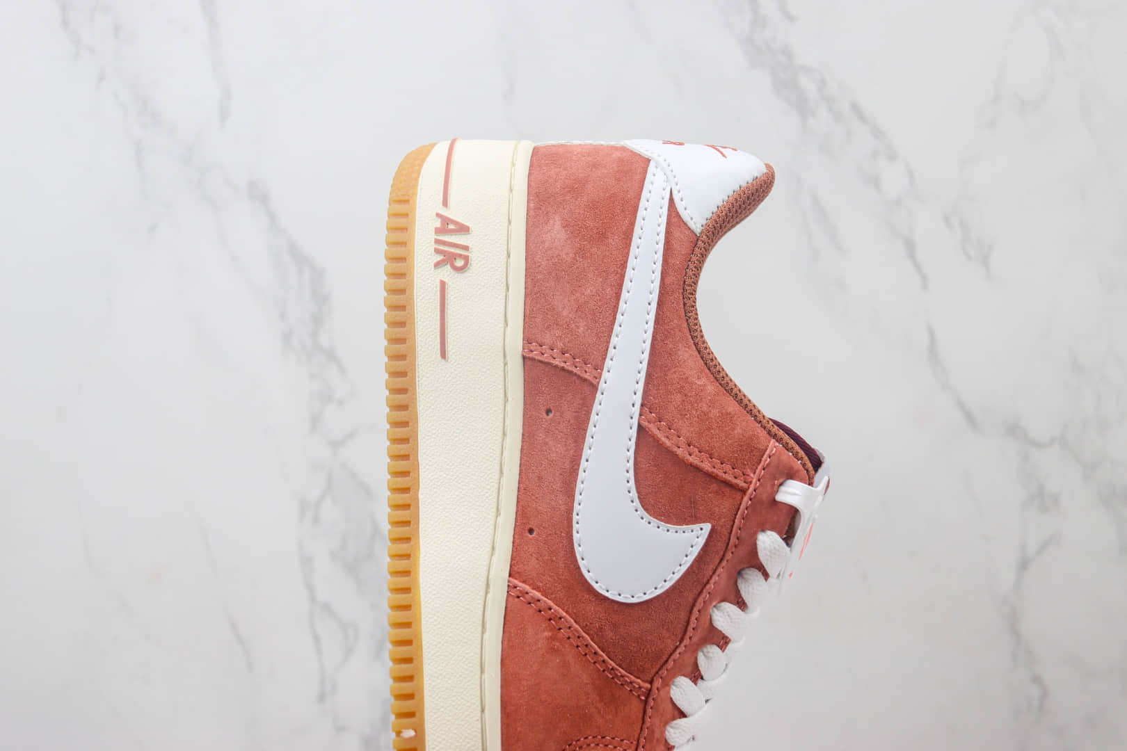 耐克Nike Air Force 1 Low纯原版本空军一号低帮AF1红棕麂皮板鞋 莆田耐克工厂 货号:AV0383-221