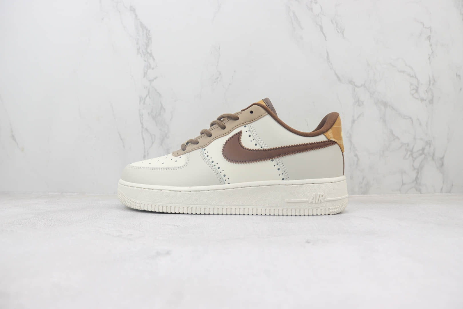 耐克Nike Air Force 1 Low纯原版本空军一号低帮AF1白灰棕板鞋 莆田天花板AF1 货号:FV3702-121