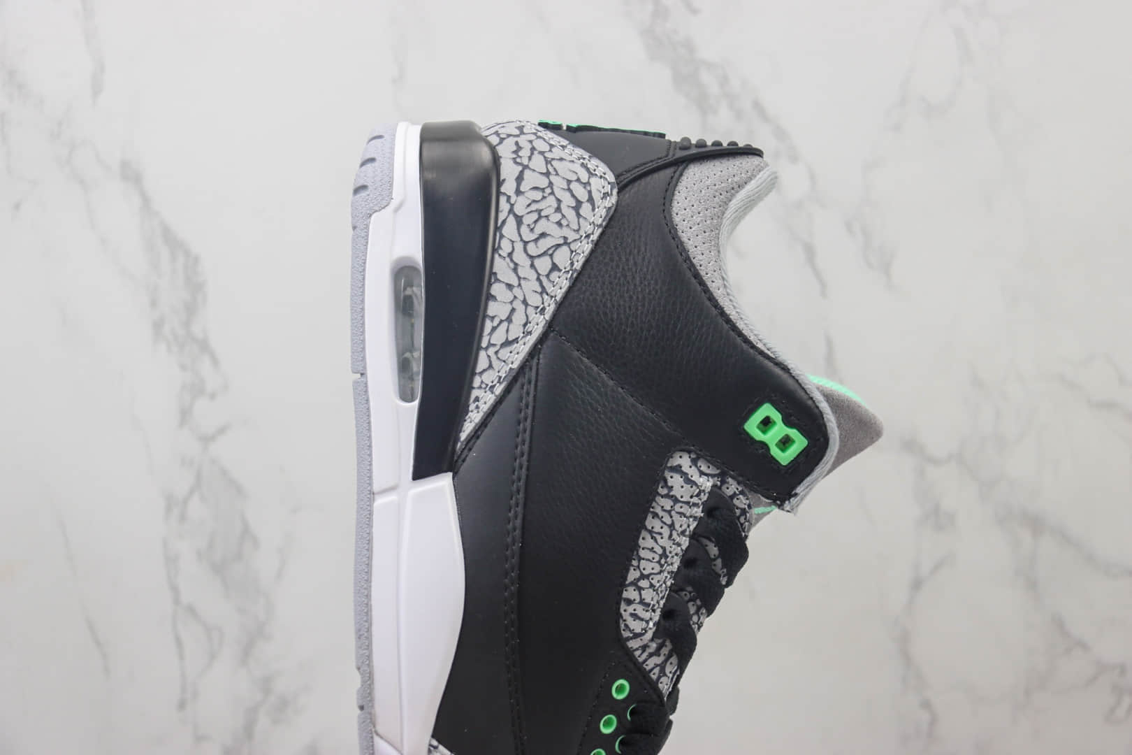 乔丹Air Jordan 3纯原版本AJ3黑绿爆裂纹篮球鞋 莆田AJ货源 货号:CT8532-031