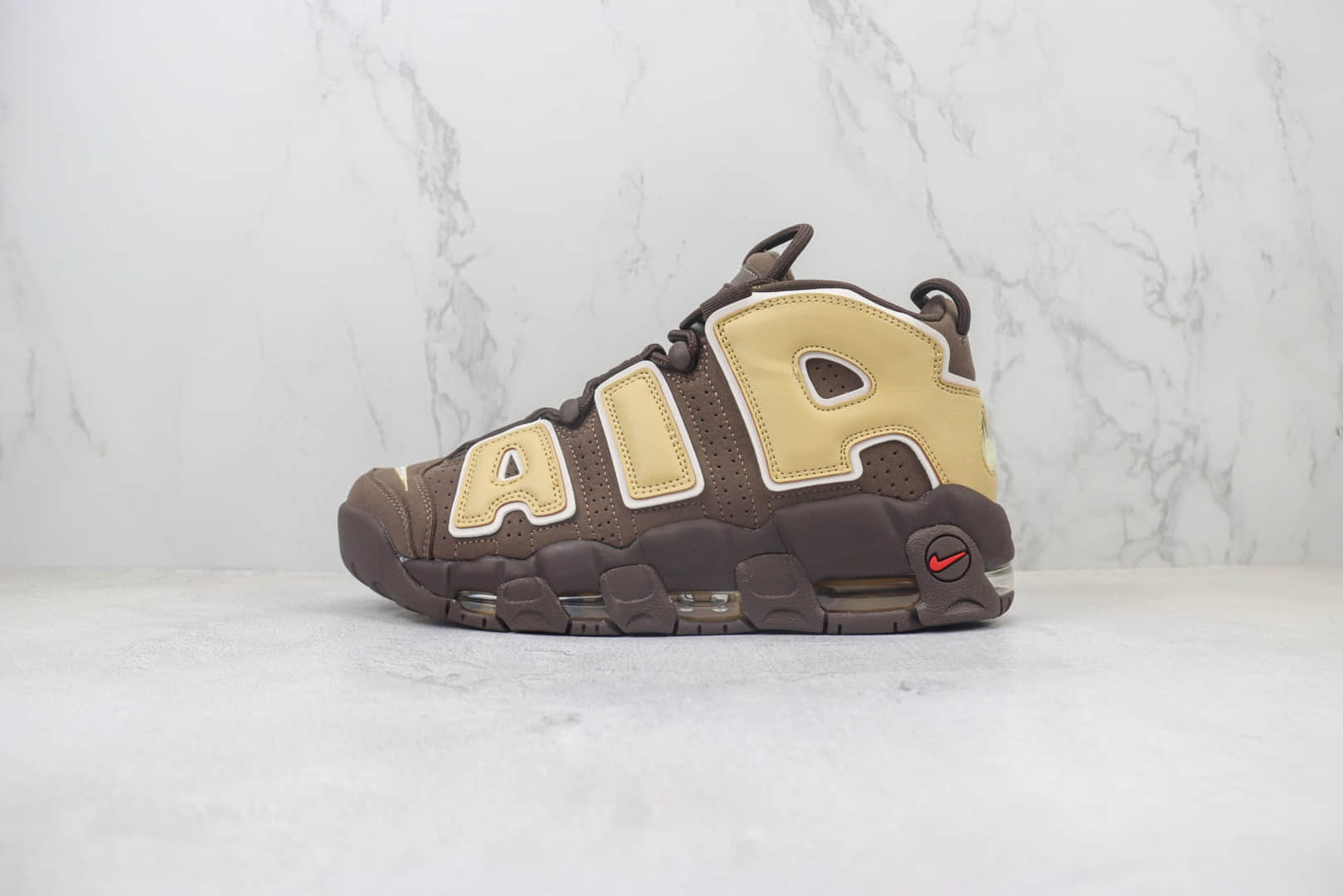 耐克Nike Air More Uptempo纯原版本皮蓬大AIR巧克力棕复古篮球鞋 莆田耐克代理 货号:FB8883-200