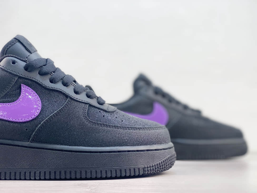 耐克Nike Air Force 1 Low纯原版本空军一号黑紫满天星AF1低帮板鞋 莆田耐克货源 货号:CW2288-014