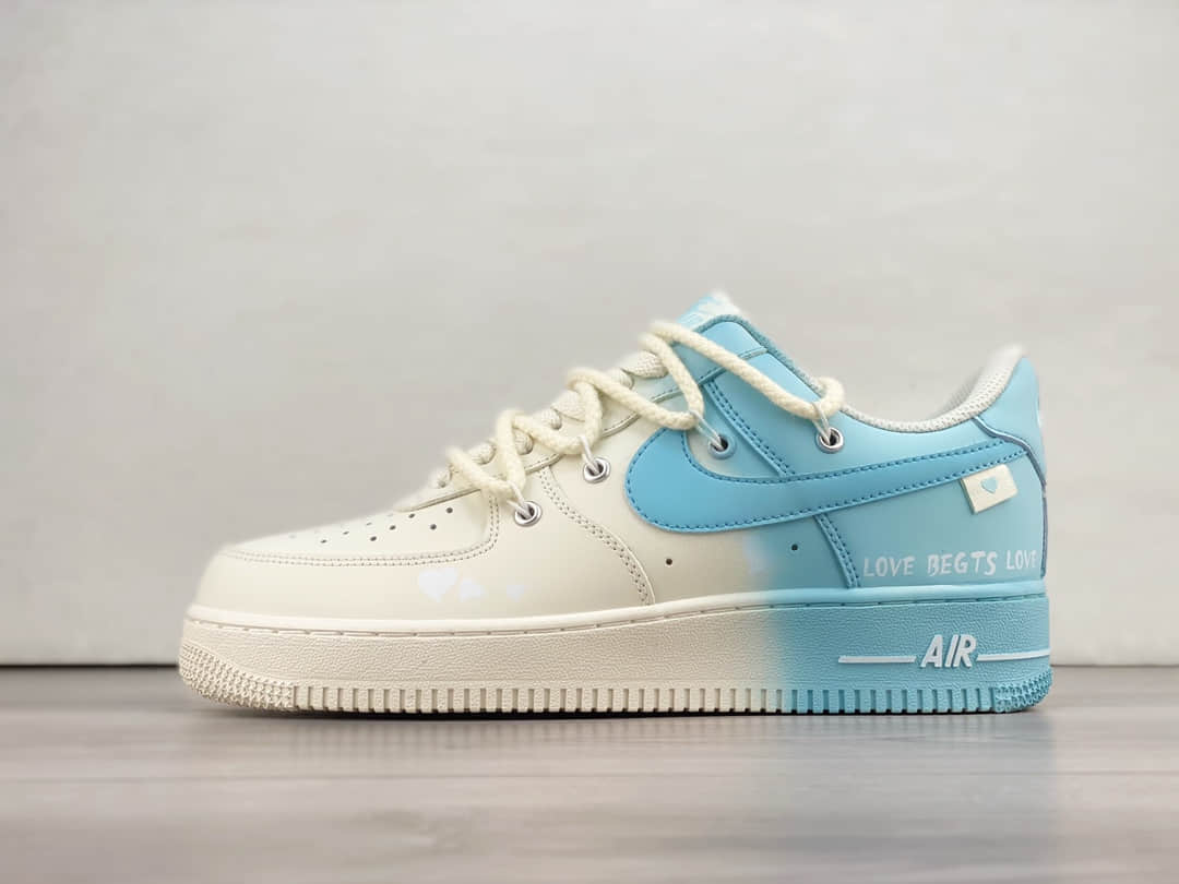 耐克Nike Air Force 1 Low纯原版本空军一号AF1二次元白蓝渐变低帮板鞋 莆田耐克货源 货号:DX2340-002