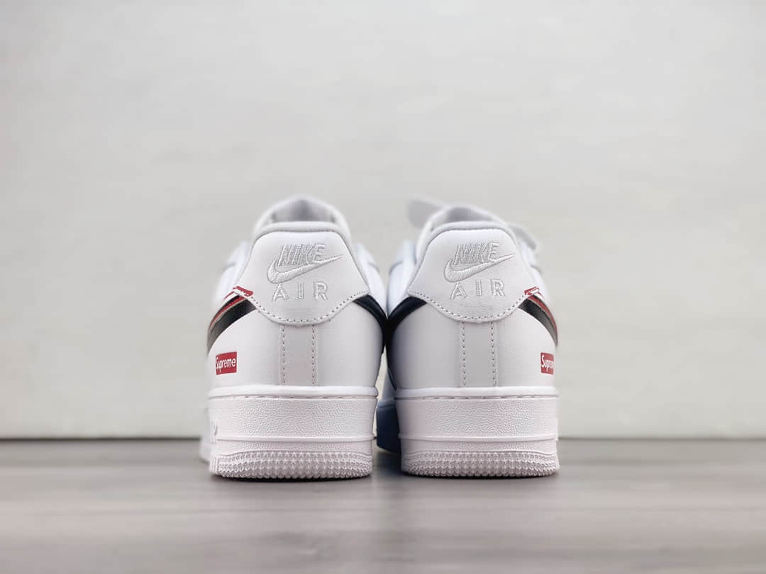 耐克Supreme x Nike Air Force 1'07 Low纯原版本空军一号Supreme联名AF1白黑红双勾板鞋 莆田天花板AF1 货号:CU9225-100
