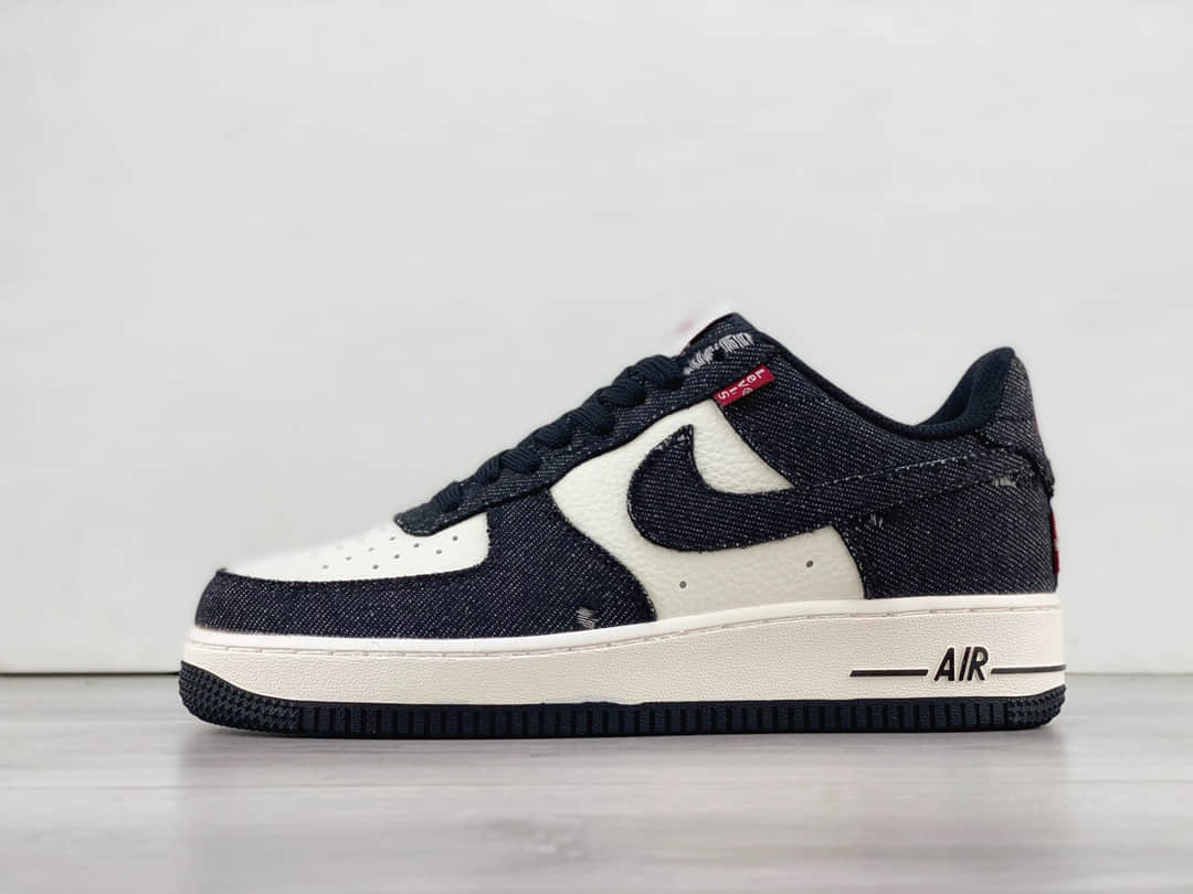 耐克Levi's x Nike Air Force 1'07 Low纯原版本李维斯联名AF1空军一号黑白牛仔低帮板鞋 莆田耐克工厂 货号:CT5698-567