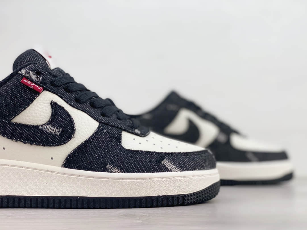 耐克Levi's x Nike Air Force 1'07 Low纯原版本李维斯联名AF1空军一号黑白牛仔低帮板鞋 莆田耐克工厂 货号:CT5698-567