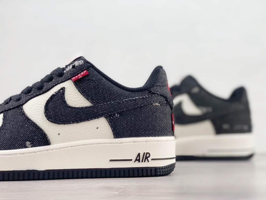 耐克Levi's x Nike Air Force 1'07 Low纯原版本李维斯联名AF1空军一号黑白牛仔低帮板鞋 莆田耐克工厂 货号:CT5698-567