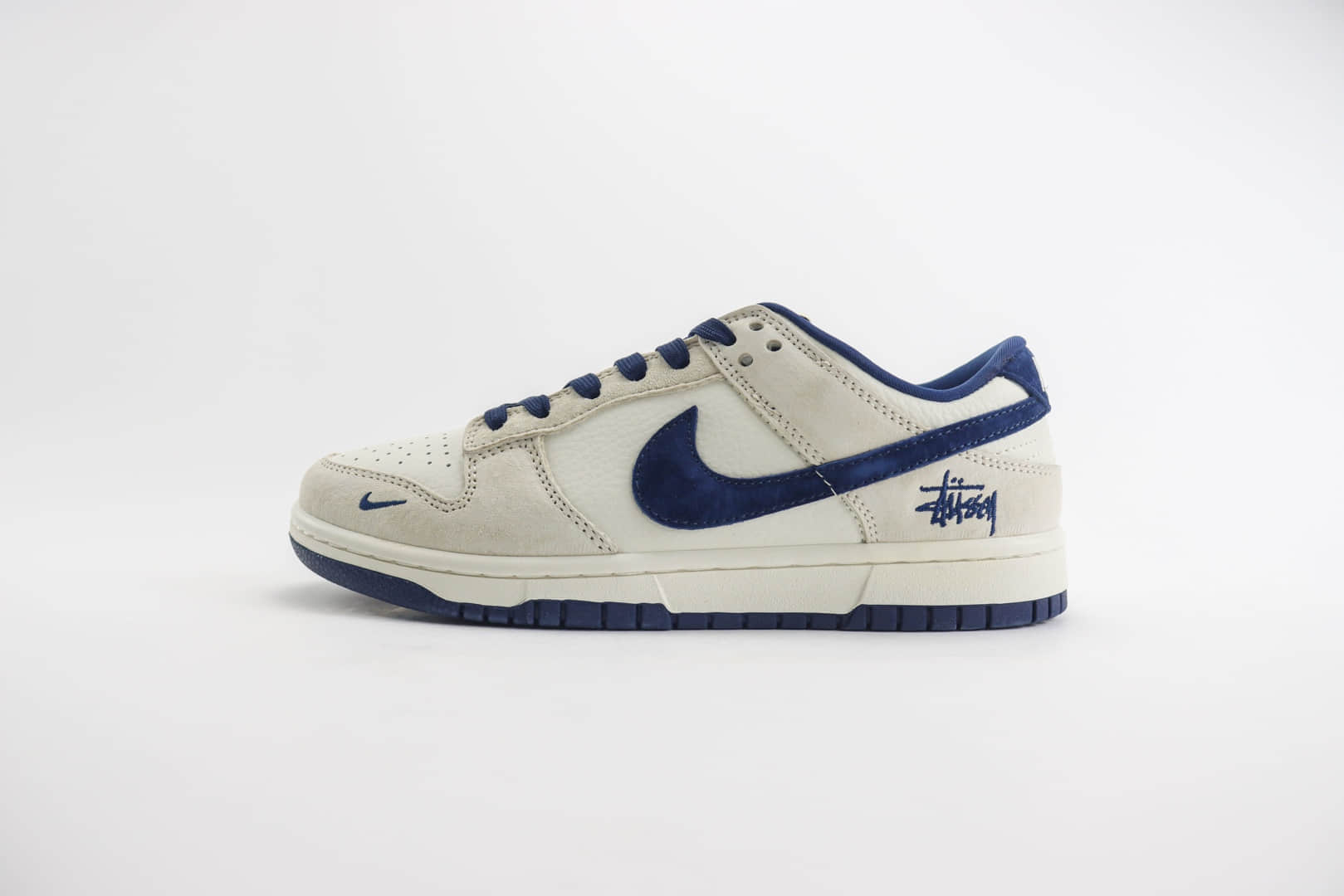 耐克Stussy x Nike Dunk Low纯原版本斯图西联名Dunk灰白海军蓝猪八革双勾板鞋 莆田耐克工厂 货号:DQ1098-339