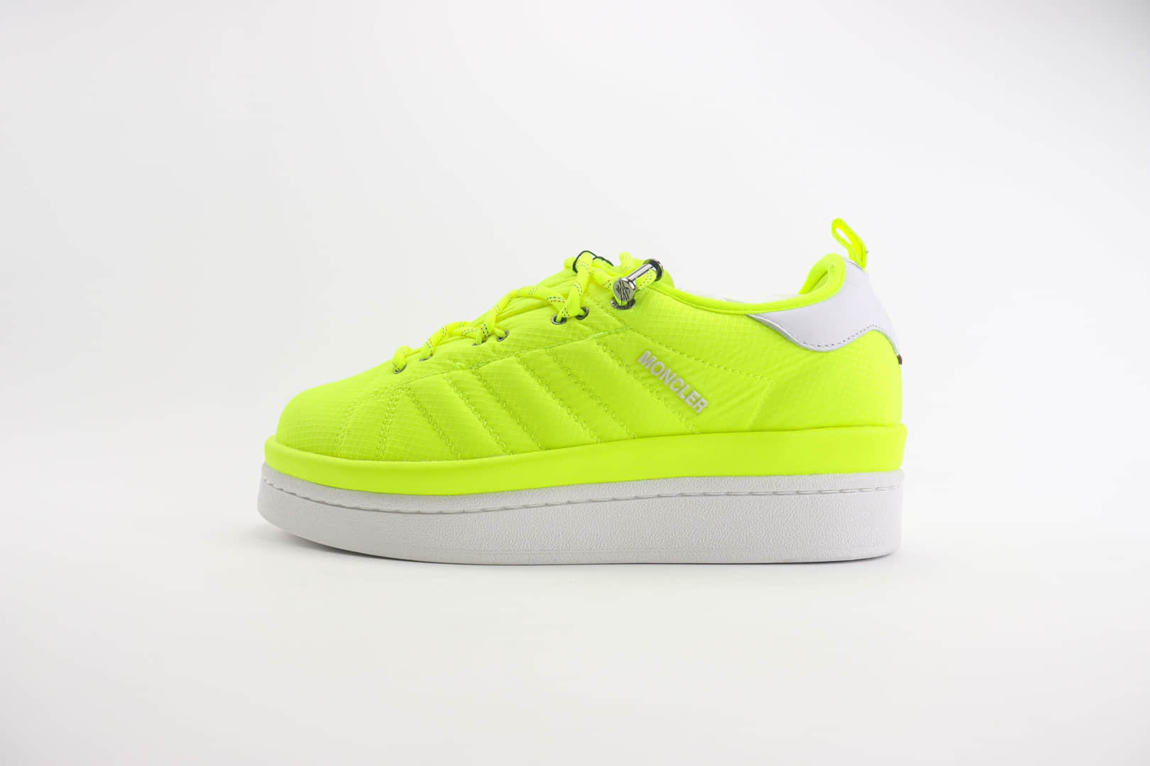 阿迪达斯Moncler x adidas originals Campus纯原版本蒙口联名荧光绿厚底增高板鞋 莆田阿迪达斯货源 货号：IG7865