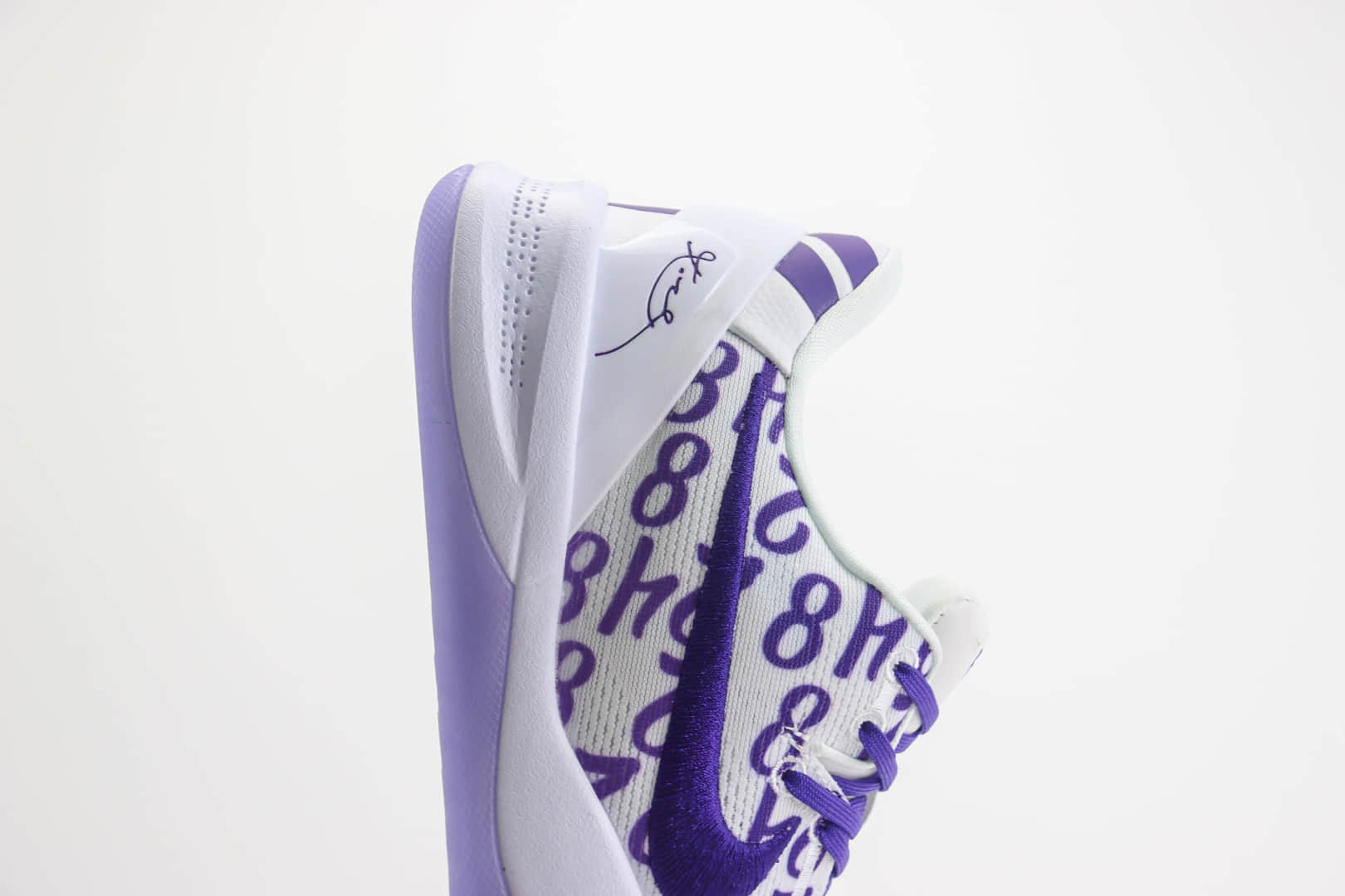 耐克Nike Zoom Kobe 8纯原版本科比8代白紫数字实战篮球鞋 莆田耐克货源 货号:FQ3549-100