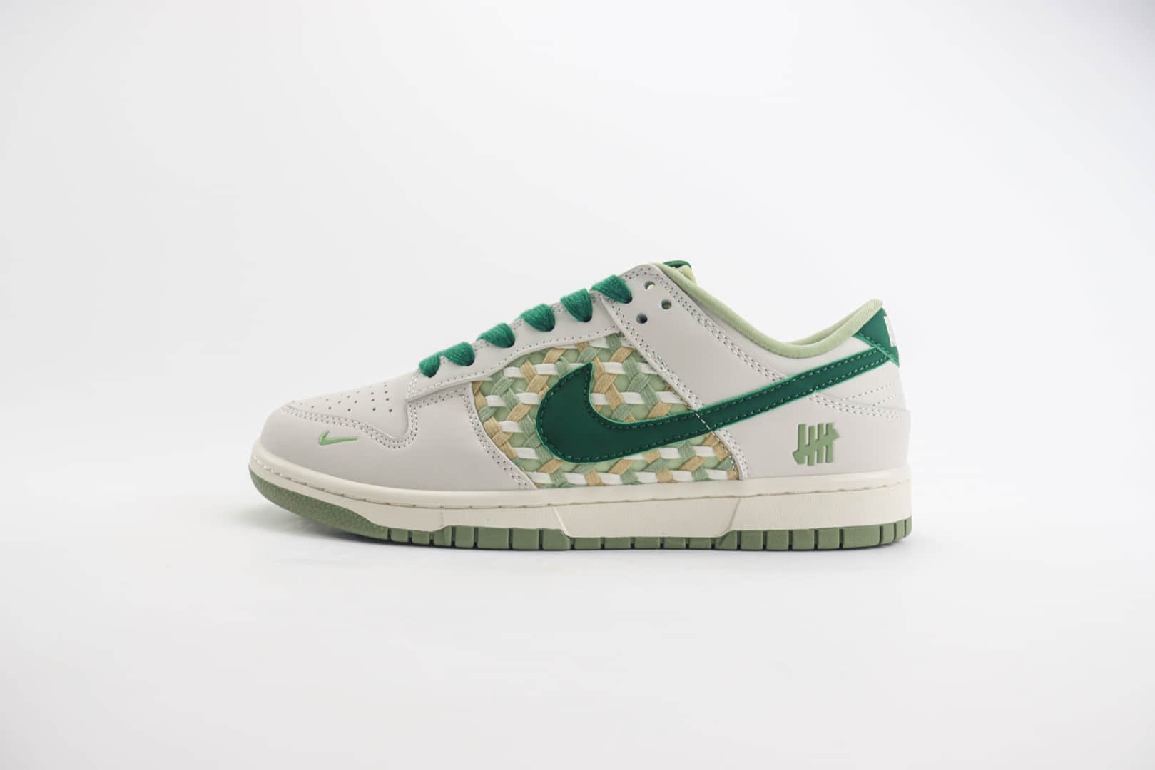 耐克Undefeated x Nike Dunk Low纯原版本UN联名Dunk白绿编织板鞋 莆田天花板Dunk 货号:DQ1098-359
