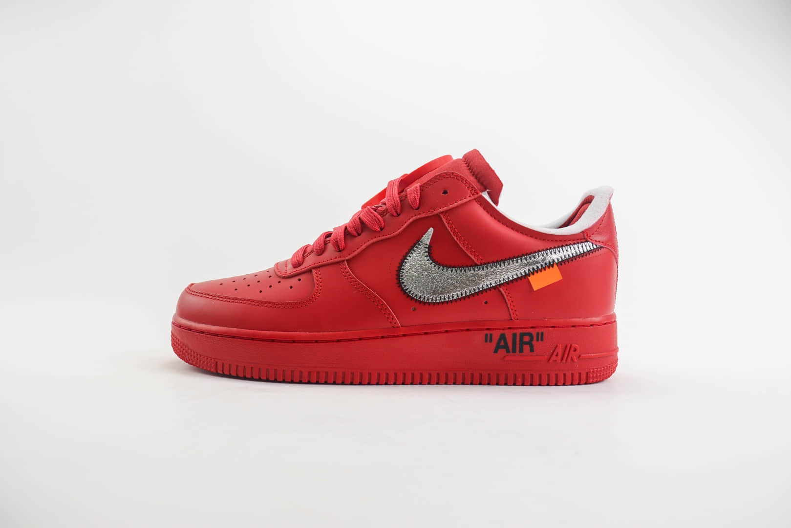耐克Off White x Nike Air Force 1‘07 Low纯原版本OW联名空军一号AF1大红色解构板鞋 莆田耐克工厂 货号:AO4297-600