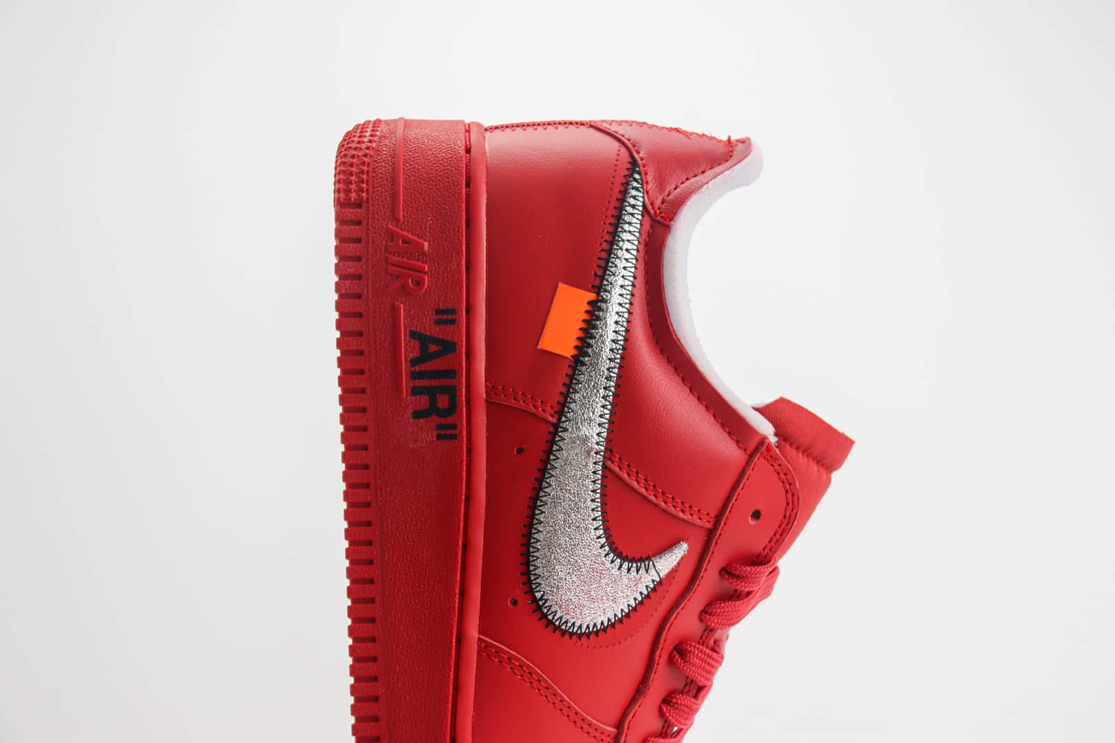 耐克Off White x Nike Air Force 1‘07 Low纯原版本OW联名空军一号AF1大红色解构板鞋 莆田耐克工厂 货号:AO4297-600