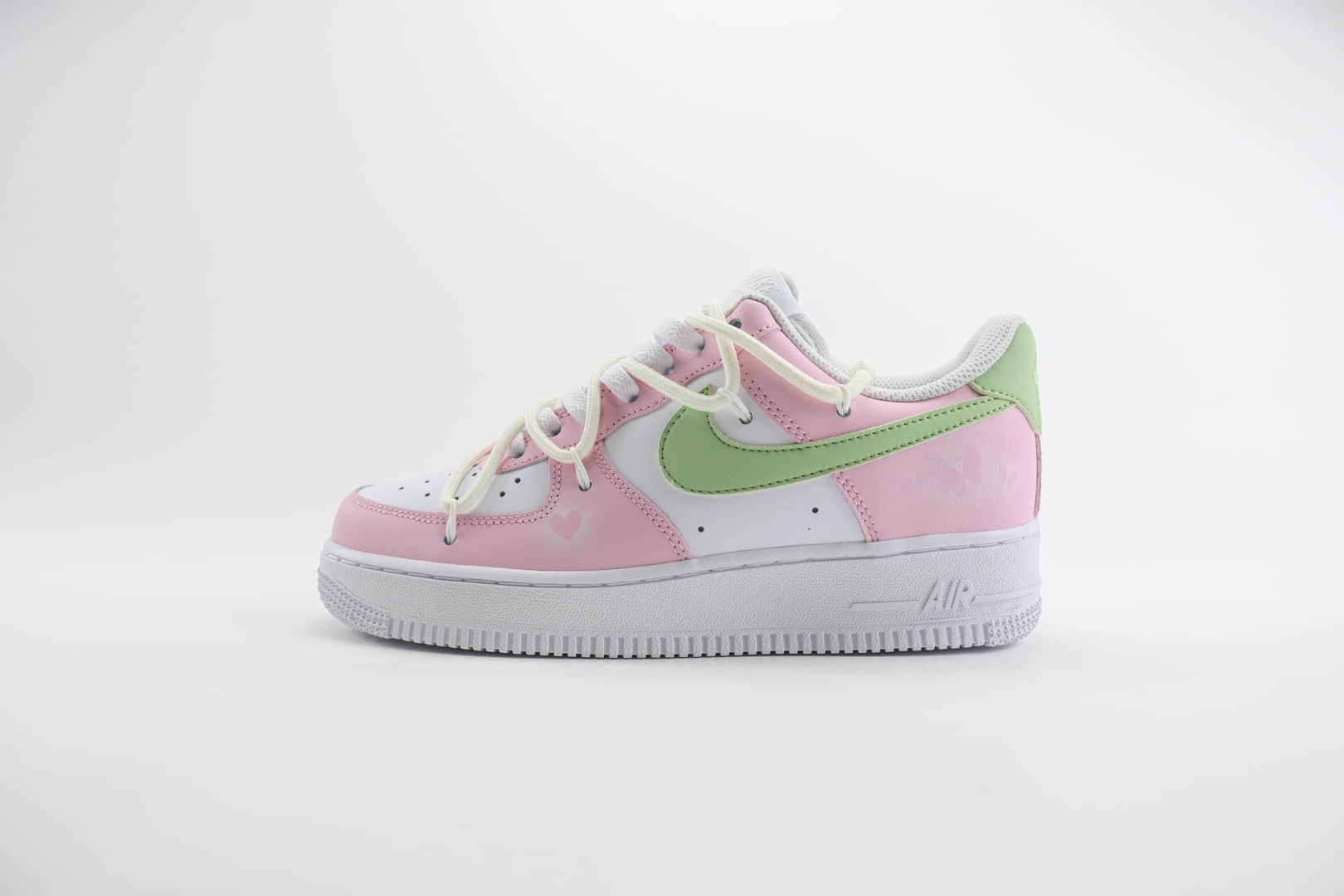 耐克Nike Air Force 1 Low纯原版本空军一号AF1白绿粉解构绑带板鞋 莆田耐克货源 货号:VV1998-013
