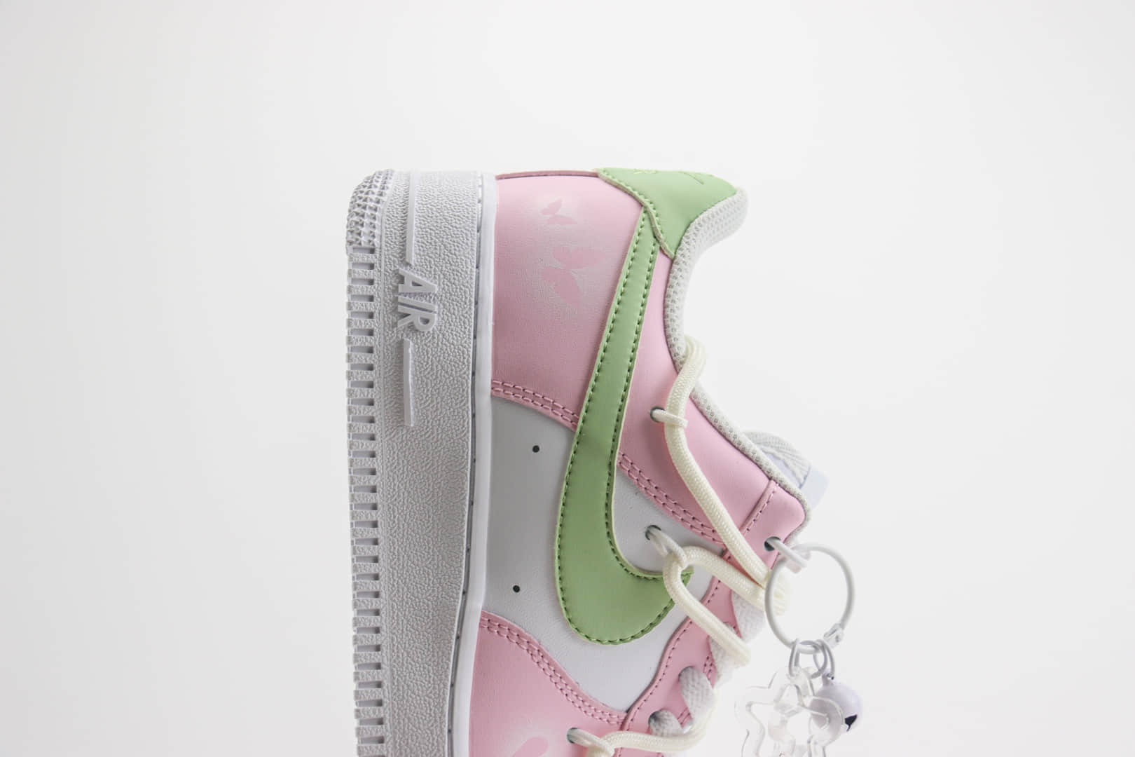 耐克Nike Air Force 1 Low纯原版本空军一号AF1白绿粉解构绑带板鞋 莆田耐克货源 货号:VV1998-013