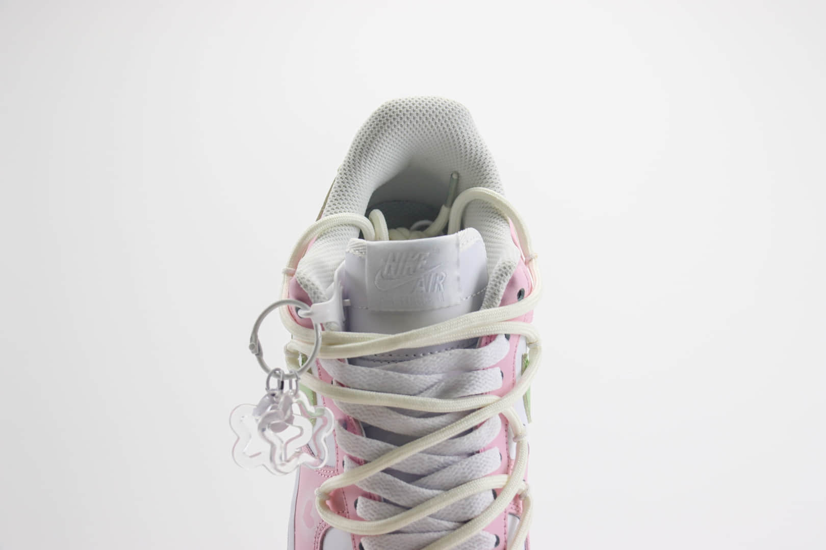 耐克Nike Air Force 1 Low纯原版本空军一号AF1白绿粉解构绑带板鞋 莆田耐克货源 货号:VV1998-013