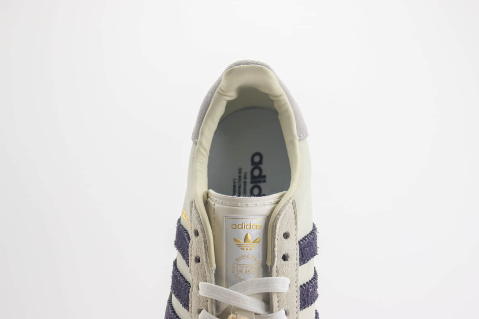 阿迪达斯adidas Gazelle Indoor纯原版本三叶草米白灰紫德训鞋 莆田阿迪达斯货源 货号:IH8548