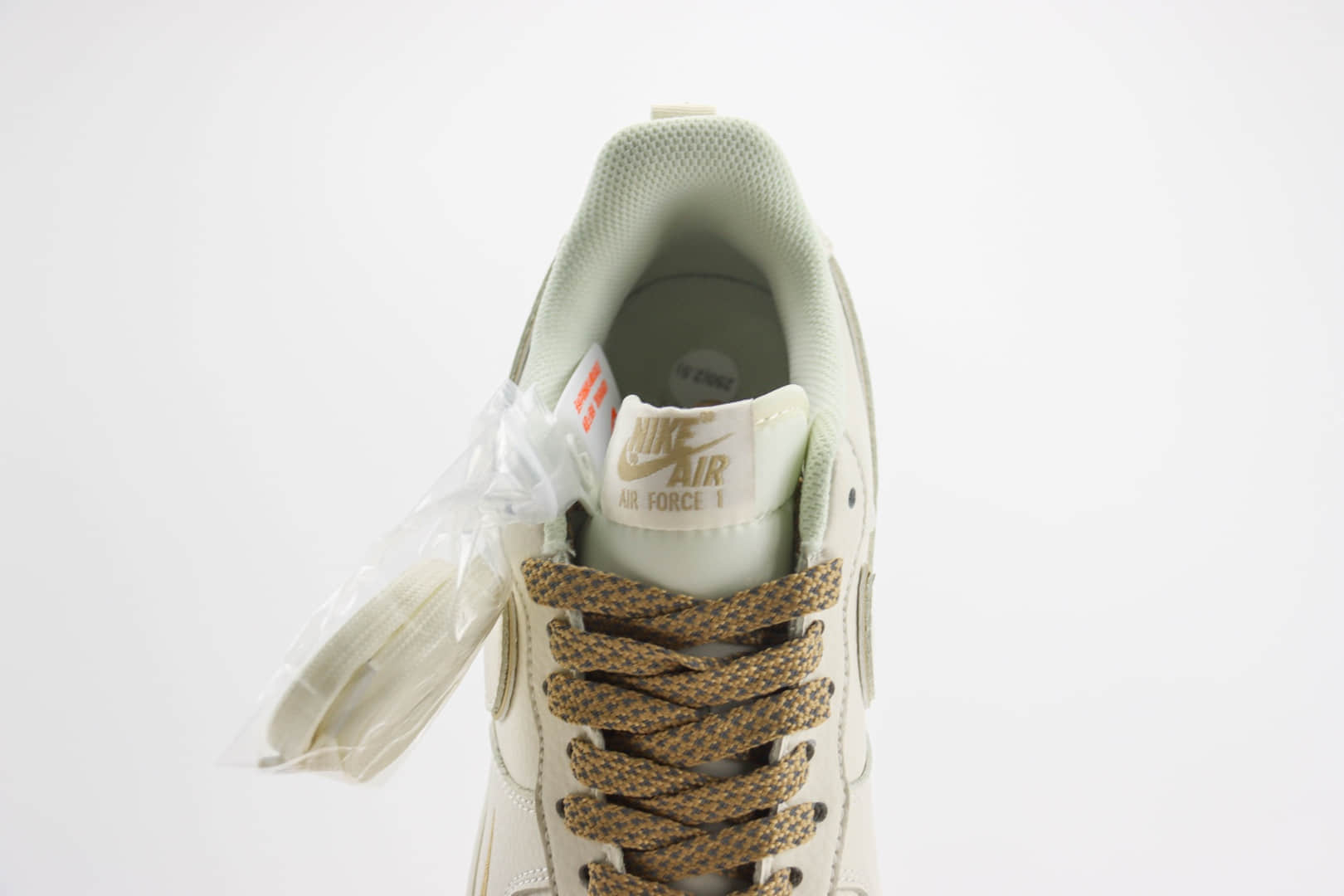 耐克Nike Air Force 1 Low纯原版本空军一号AF1米白棕双勾板鞋 莆田耐克代理 货号:MJ0319-027