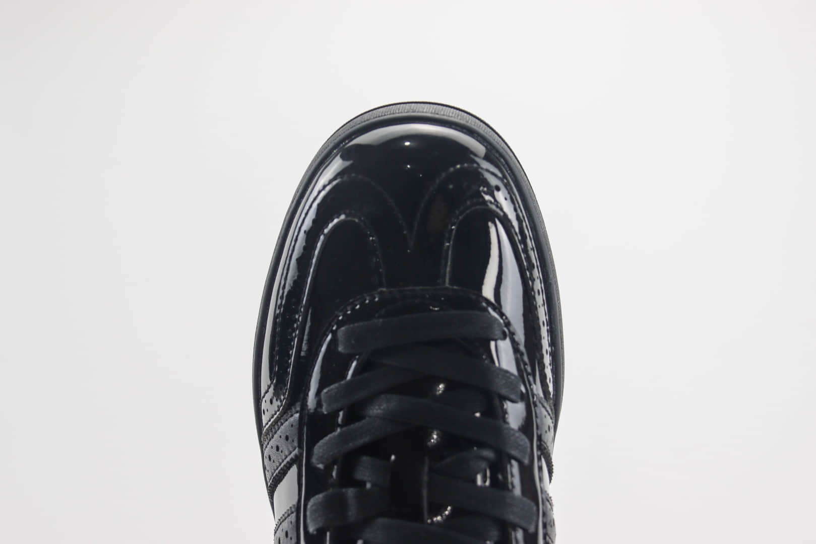 阿迪达斯adidas Originals Gazelle纯原版本黑色漆皮布洛克板鞋 莆田阿迪达斯批发 货号：IG1891