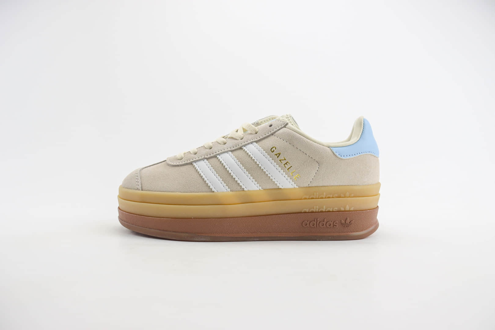 阿迪达斯adidas Originals Gazelle Bold W纯原版本灰白蓝三层厚底松糕鞋 莆田阿迪达斯货源 货号:JH5540