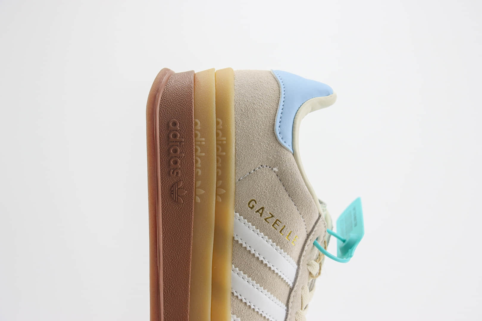 阿迪达斯adidas Originals Gazelle Bold W纯原版本灰白蓝三层厚底松糕鞋 莆田阿迪达斯货源 货号:JH5540