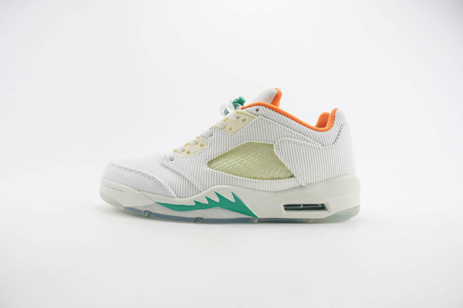 乔丹Air Jordan 5 Retro Low纯原版本低帮AJ5慈善系列白绿灯芯绒篮球鞋 莆田AJ货源 货号:CW4204-100