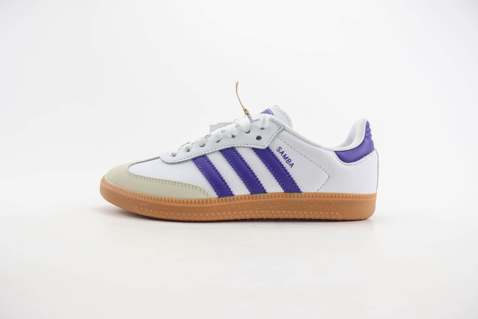 阿迪达斯adidas original Samba OG纯原版本桑巴白紫色德训鞋 莆田阿迪达斯货源 货号：IF6514