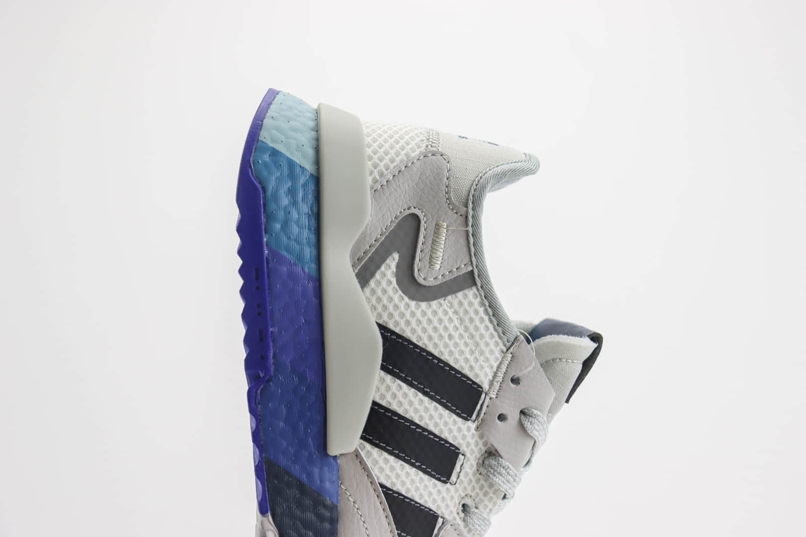 阿迪达斯adidas Nite Jogger纯原版本夜行者灰黑蓝复古跑鞋 莆田阿迪达斯批发 货号：H01716