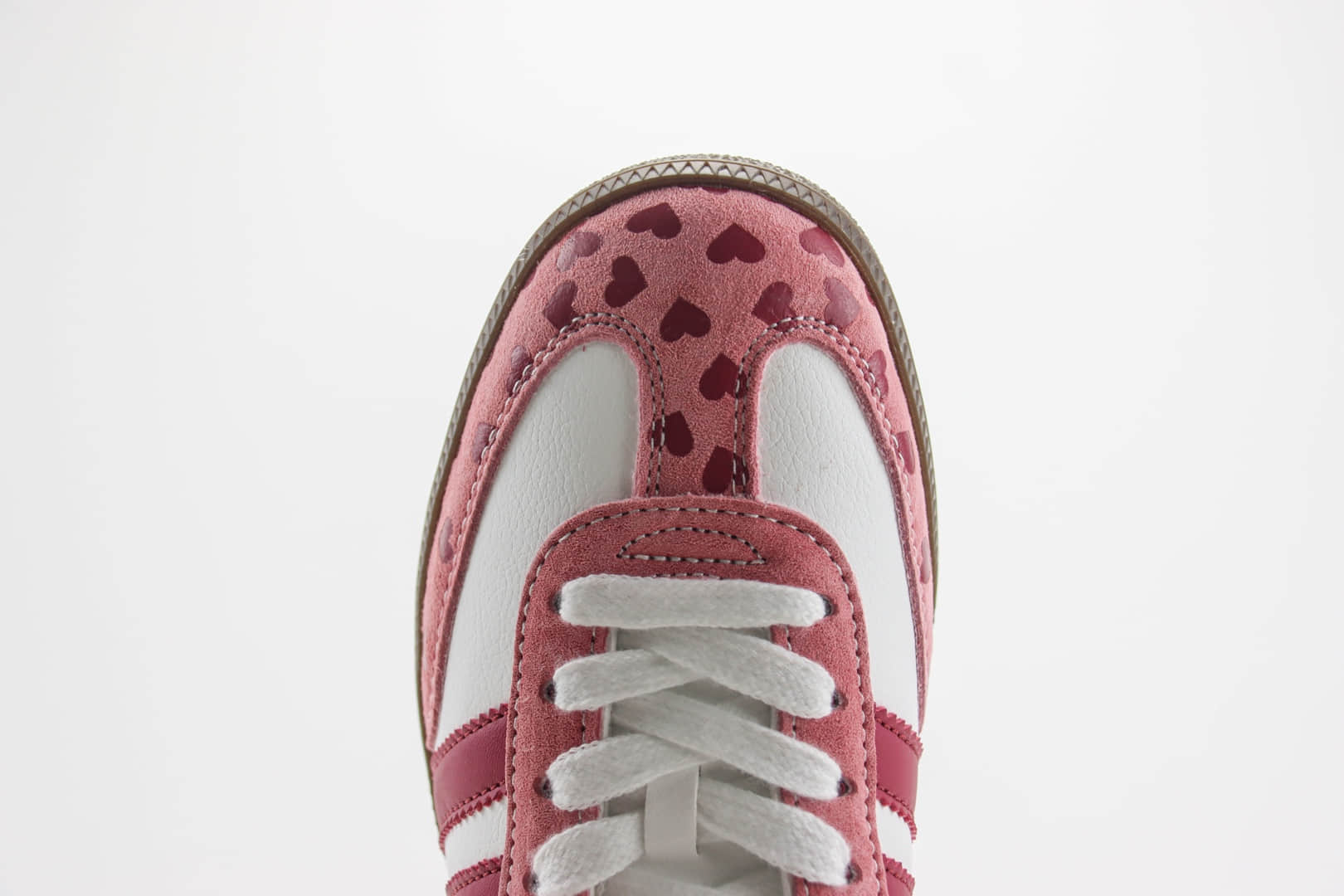 阿迪达斯adidas originals Samba纯原版本桑巴白粉红爱心板鞋 莆田阿迪达斯货源 货号：FW2414