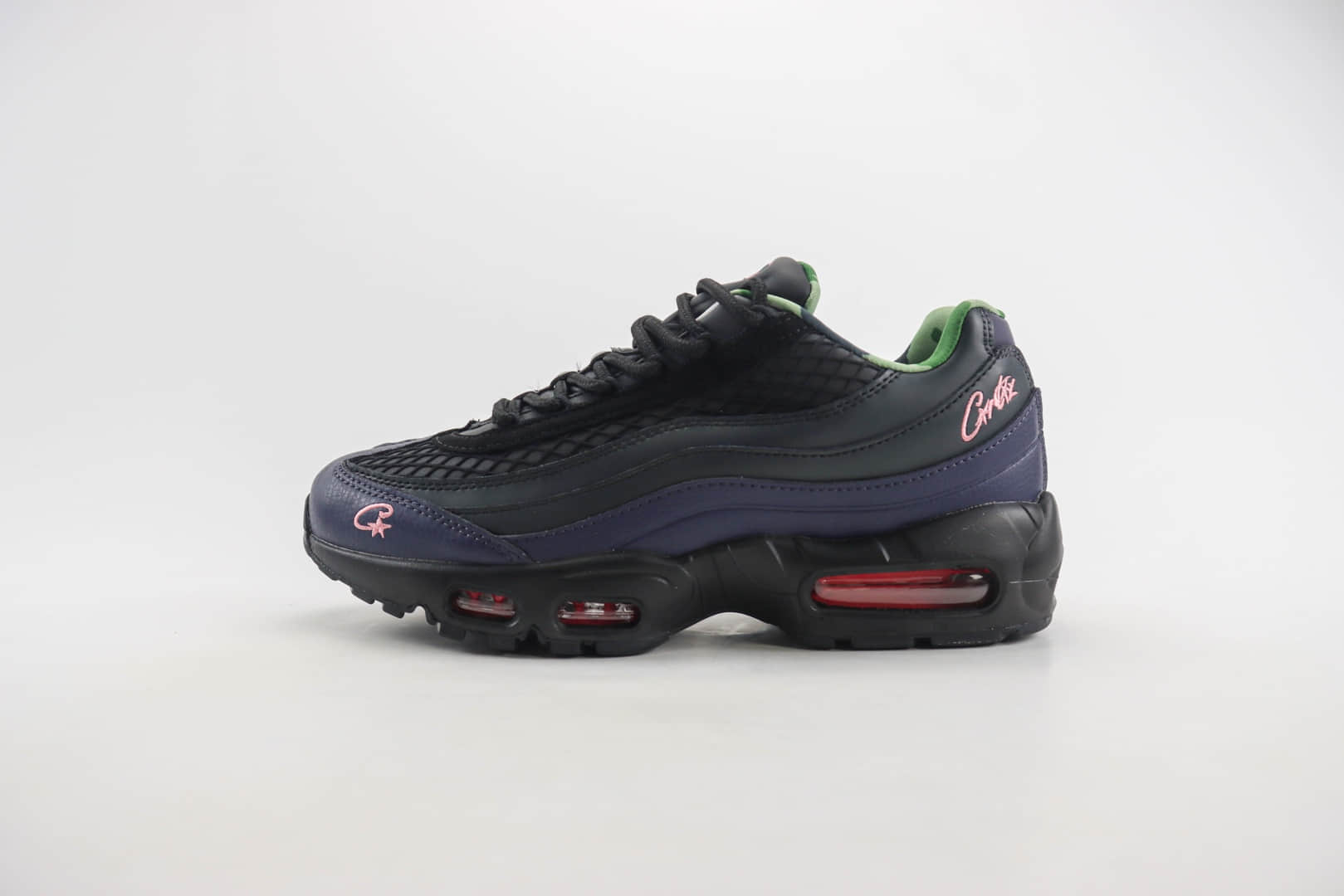 耐克Nike Air Max 95纯原版本黑紫色气垫跑鞋 莆田耐克货源 货号:FB2709-001