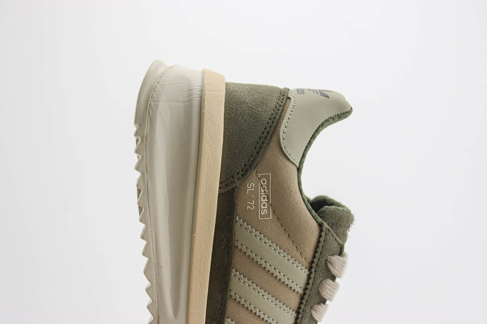 阿迪达斯adidas Originals SL 72 RTN纯原版本米橄榄绿厚底增高板鞋 莆田复刻鞋货源 货号:IH5632