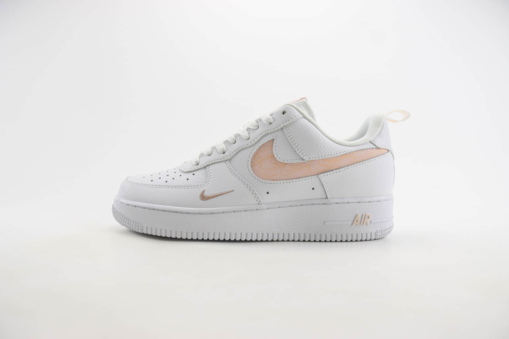 耐克Nike Air Force 1纯原版本空军一号白粉橙色AF1低帮板鞋 莆田耐克代理 货号：FB8971-700