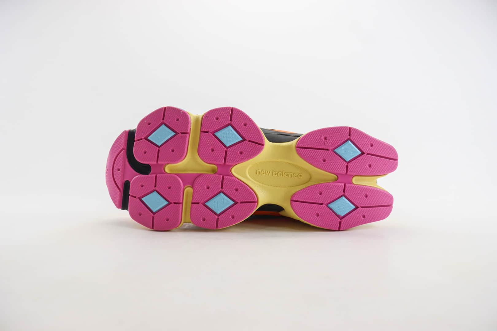 新百伦New Balance 9060纯原版本黑蓝橙NB9060复古慢跑鞋 莆田新百伦货源 货号：U9060OGB