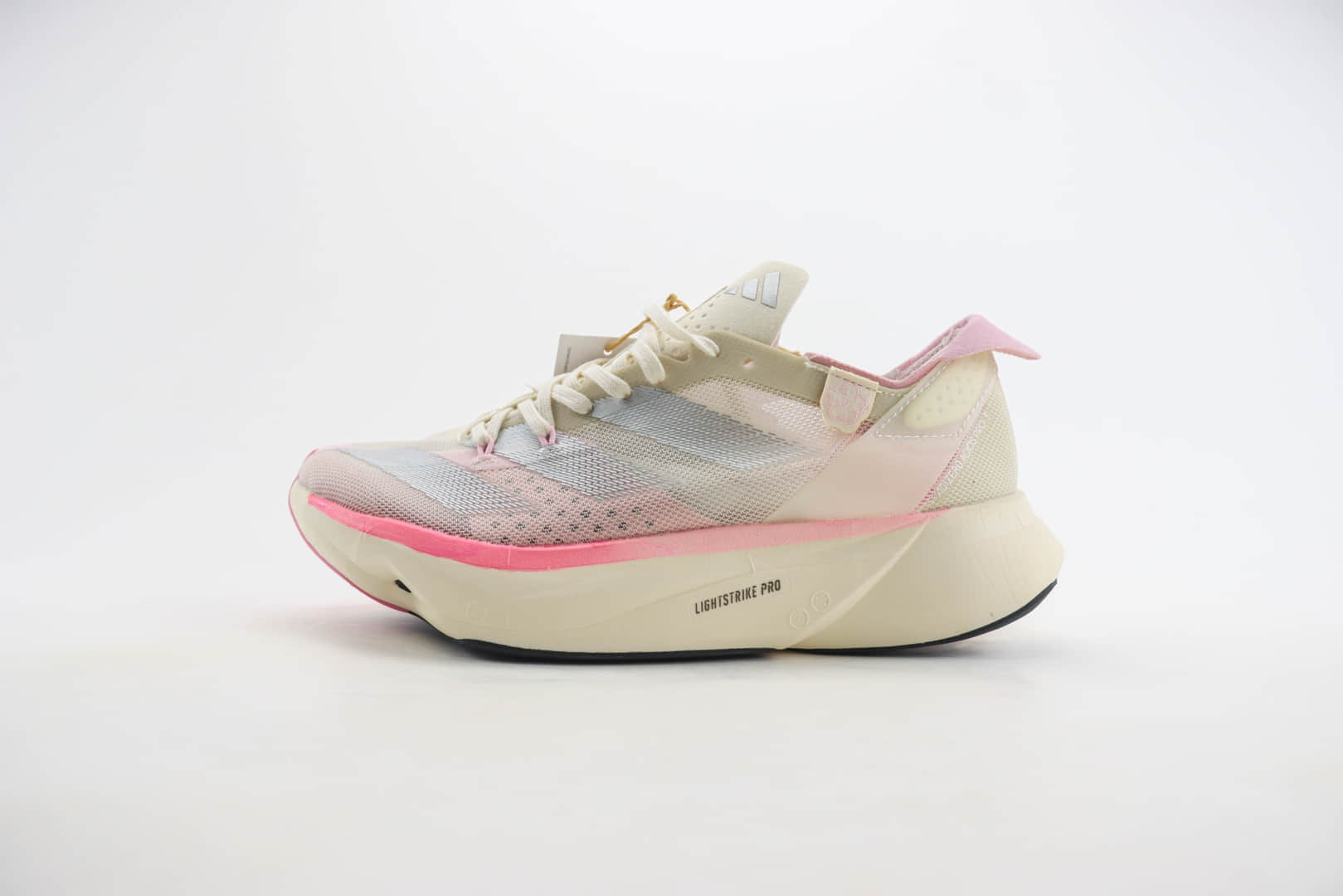 阿迪达斯adidas Adizero Adios Pro 3纯原版本粉白竞速跑鞋 莆田复刻鞋货源 货号：IG6440