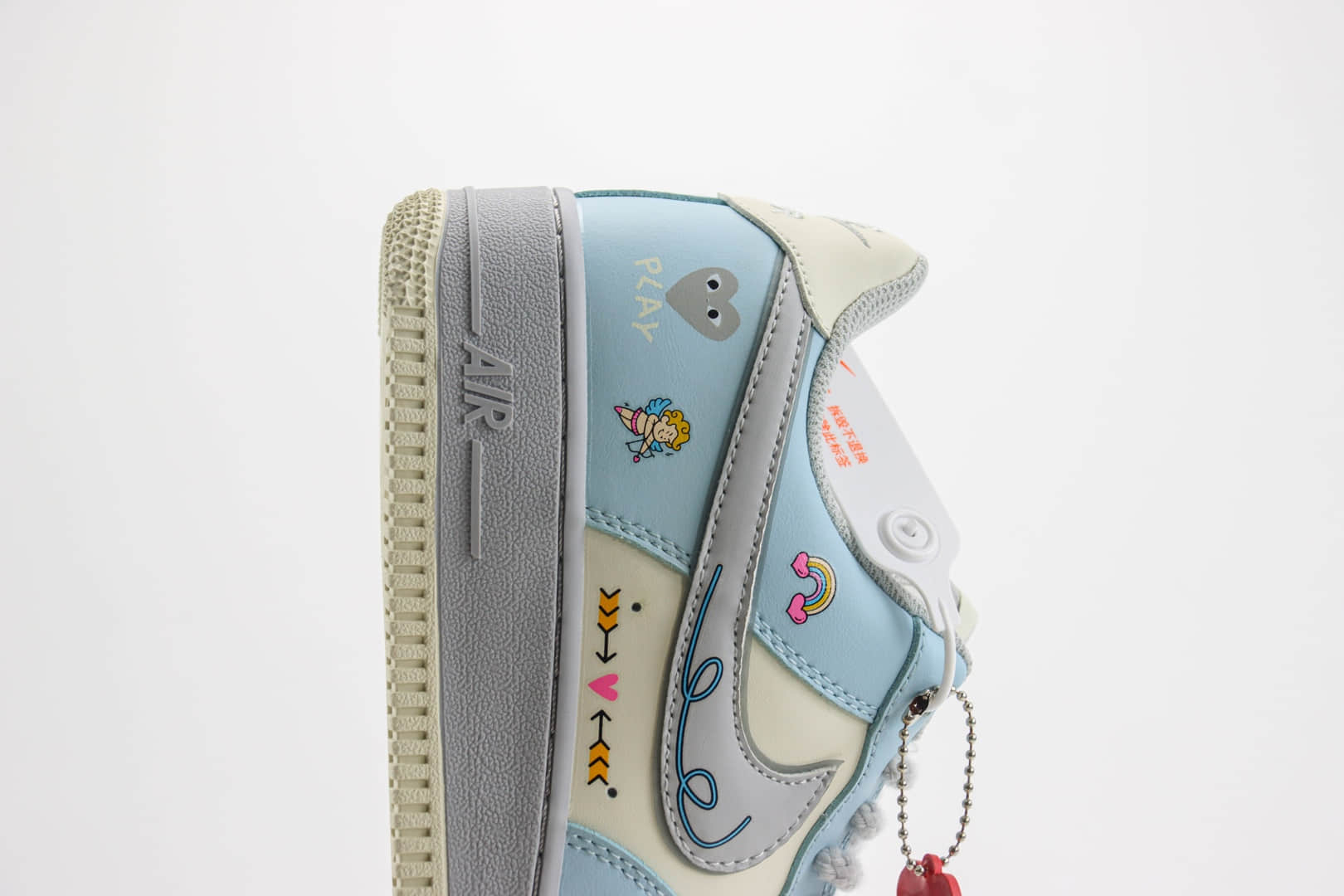 耐克Comme des Garcons x Nike Air Force 1 Low纯原版本川久保玲空军一号情人节限定AF1涂鸦板鞋 莆田耐克工厂 货号:CJ0304-021