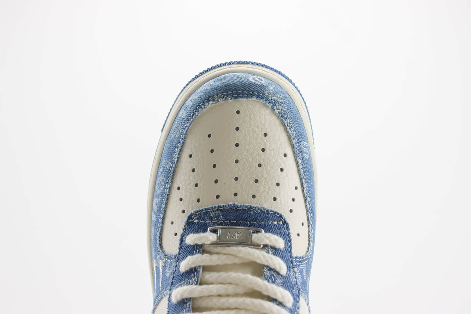 耐克Nike Air Force 1纯原版本空军一号AF1李维斯联名米白牛仔蓝板鞋 莆田耐克货源 货号:SJ6698-003