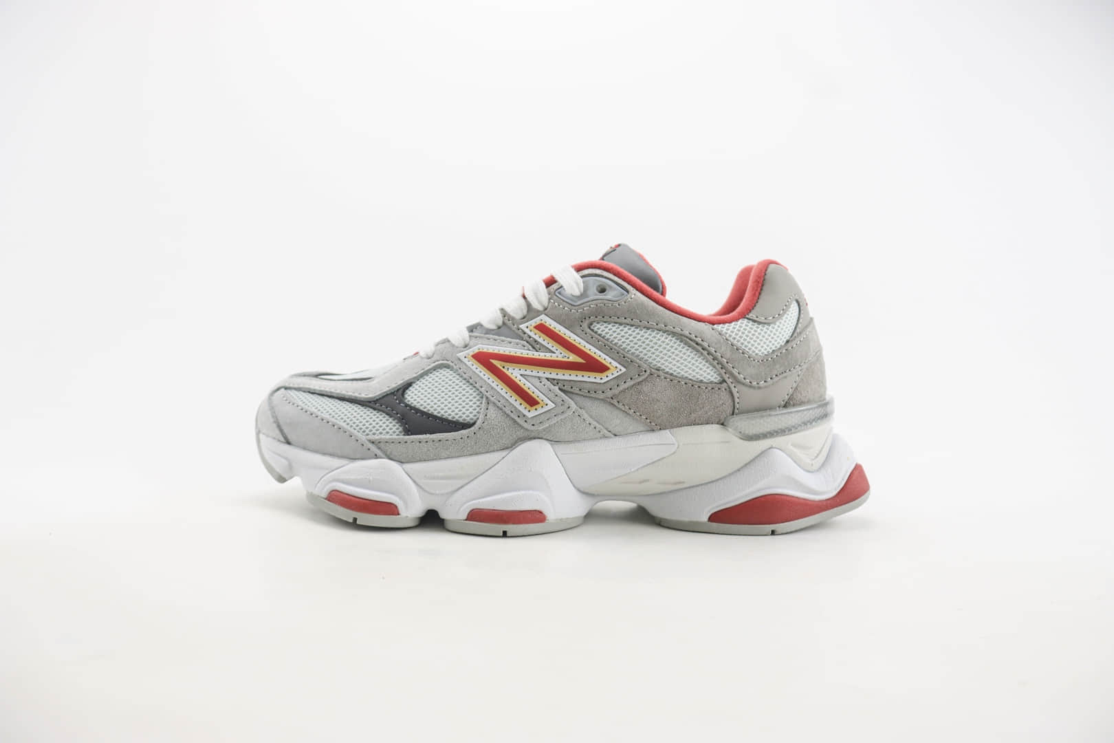新百伦New Balance 9060纯原版本NB9060灰红色复古运动跑鞋 莆田新百伦货源 货号:U9060EGL
